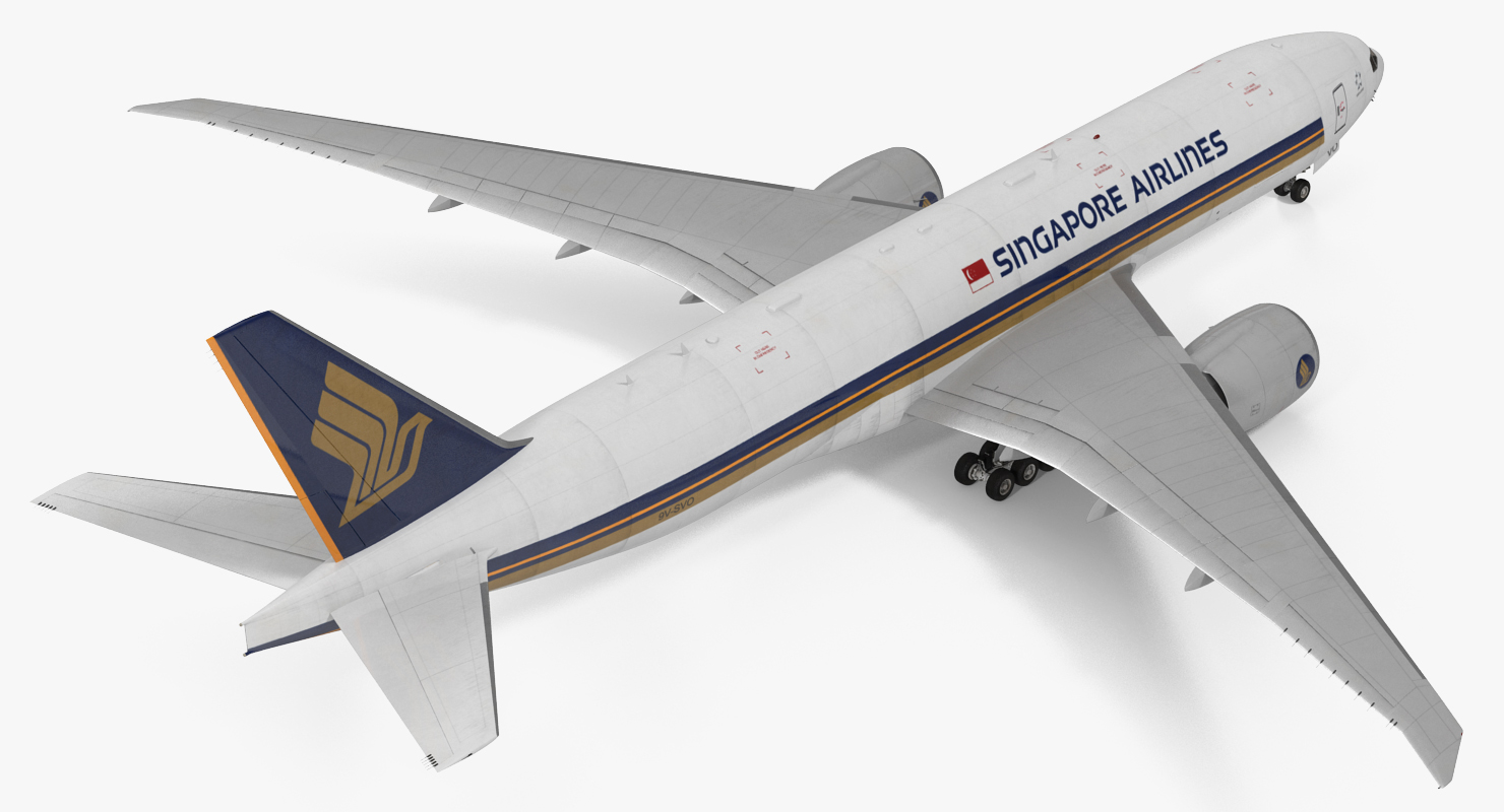 3D Boeing 777 Freighter Singapore Airlines Rigged