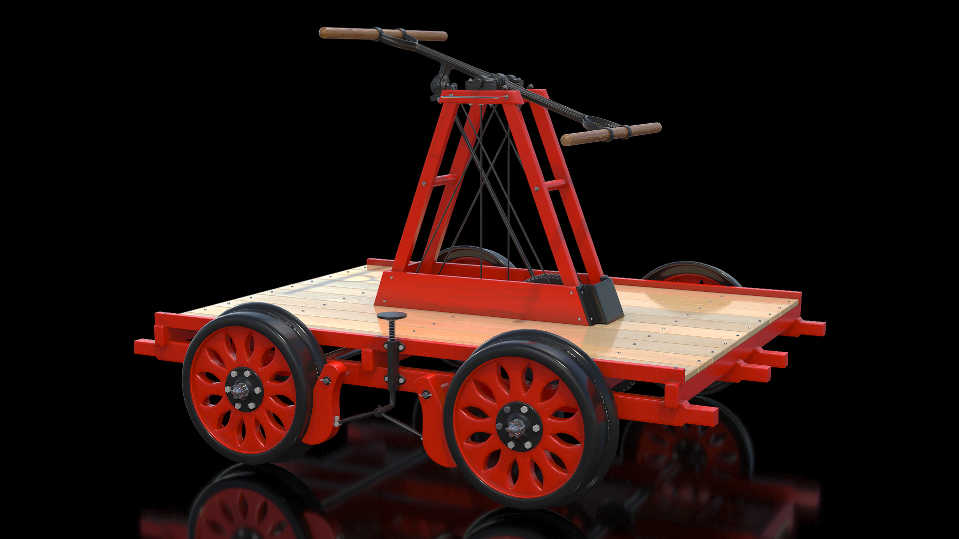 Railway Handcar Rigged 3D