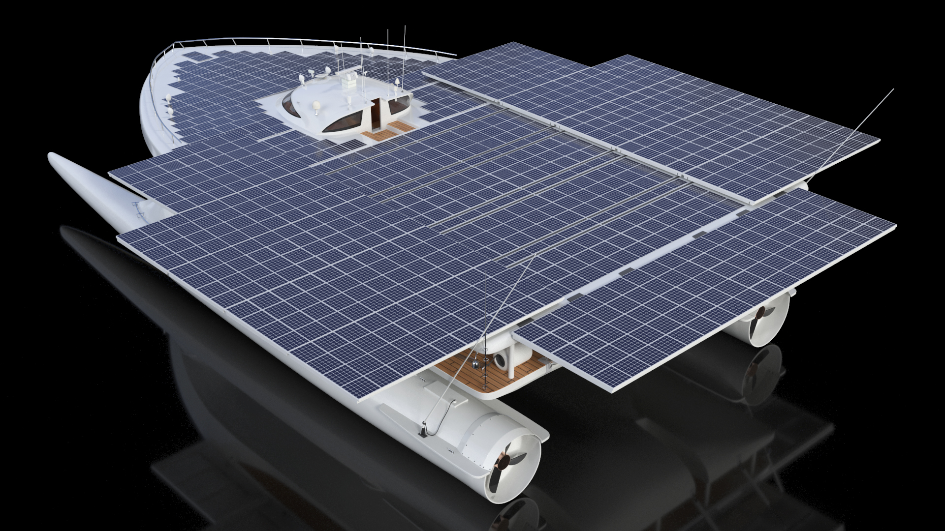 Large Solar Powered Boat 3D model