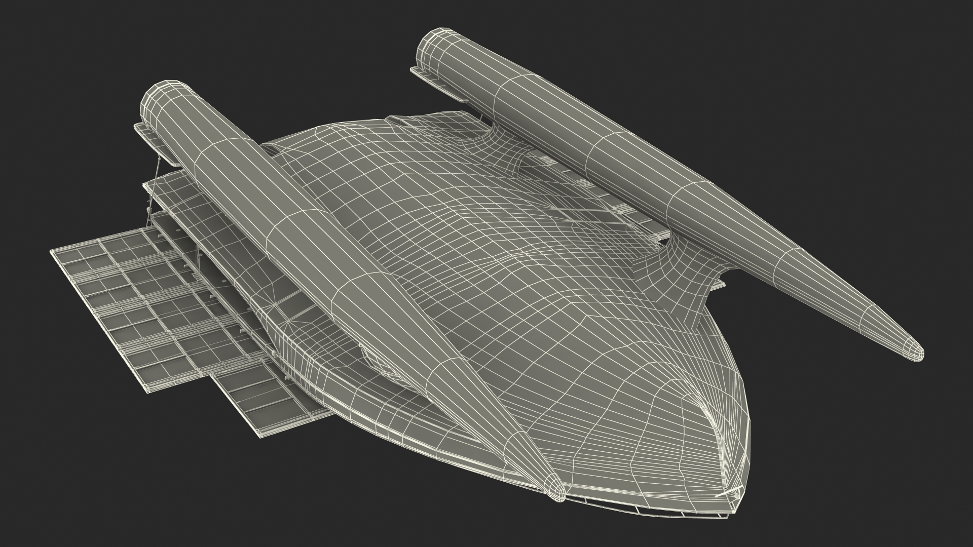 Large Solar Powered Boat 3D model