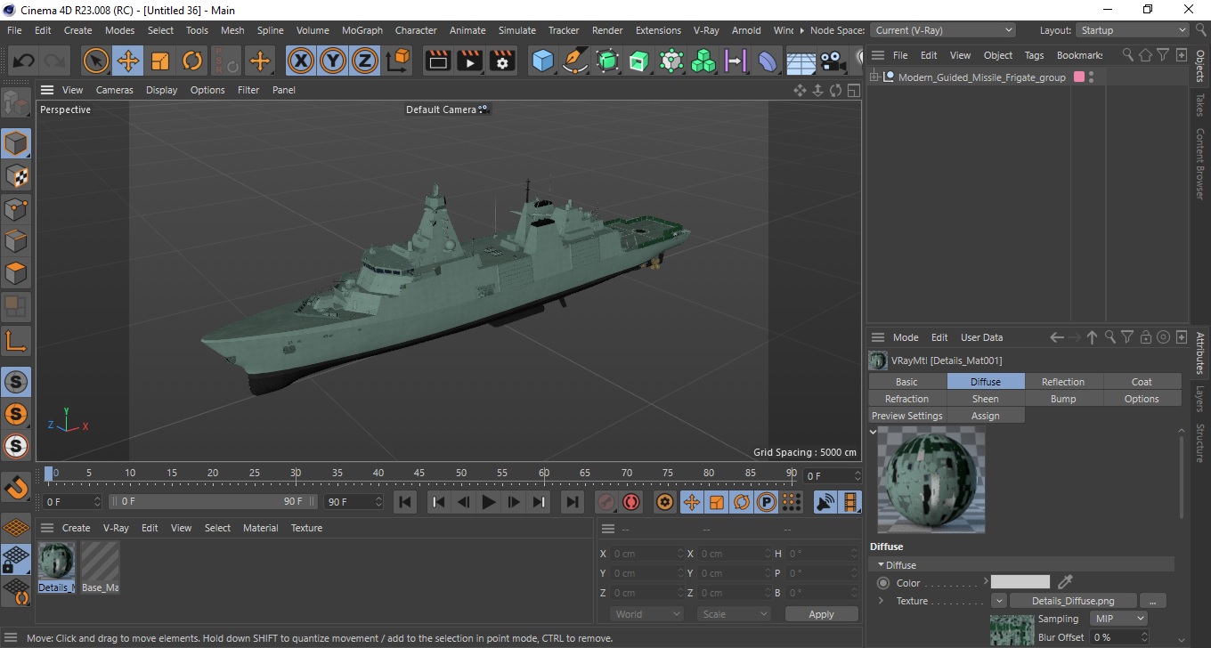 Modern Guided Missile Frigate 3D model