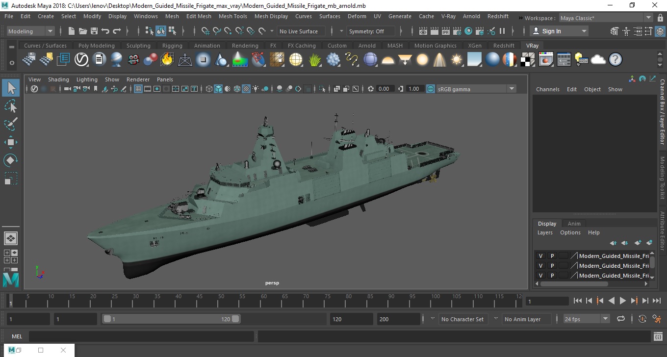 Modern Guided Missile Frigate 3D model