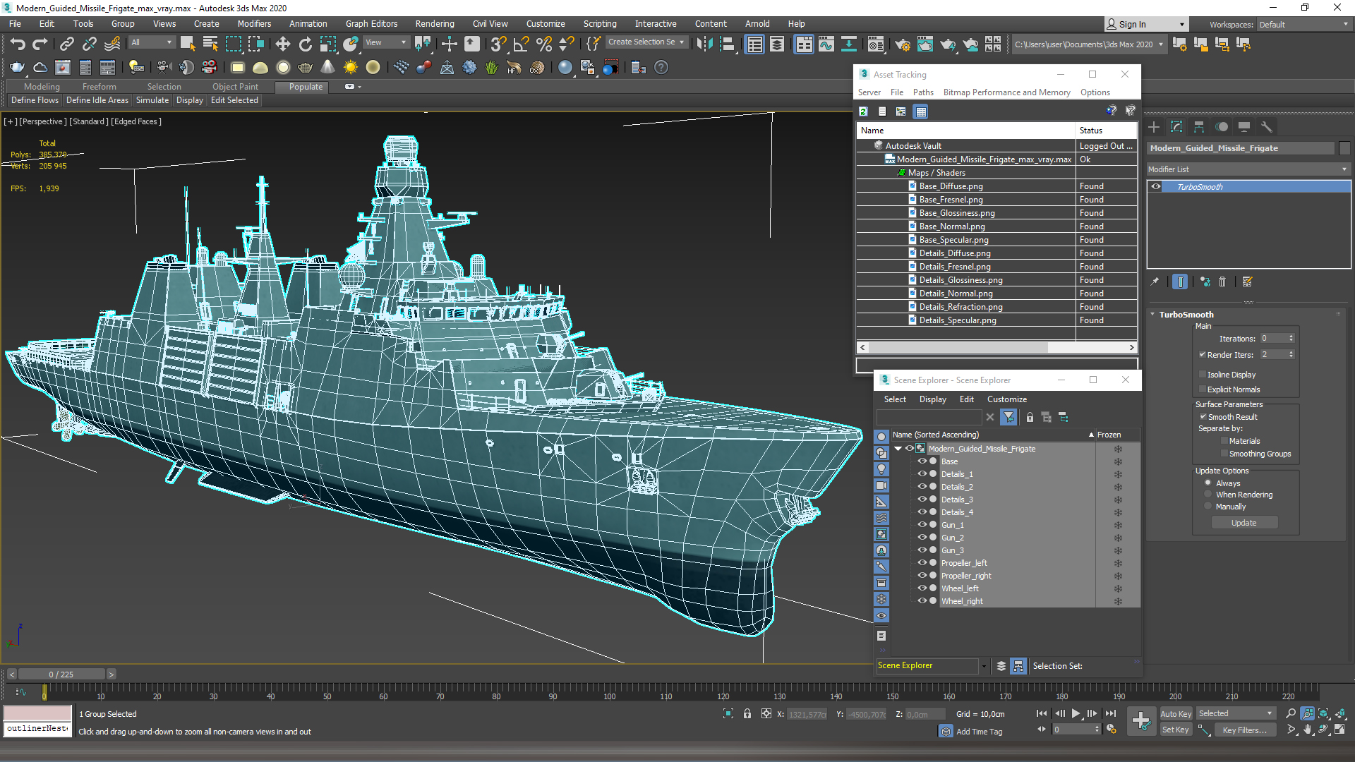 Modern Guided Missile Frigate 3D model