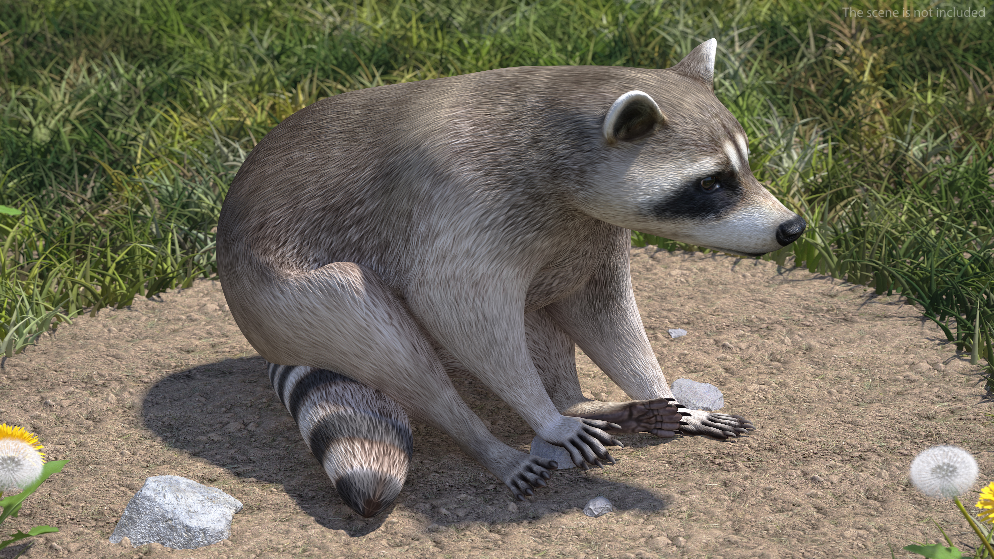 3D model Raccoon Sitting Pose