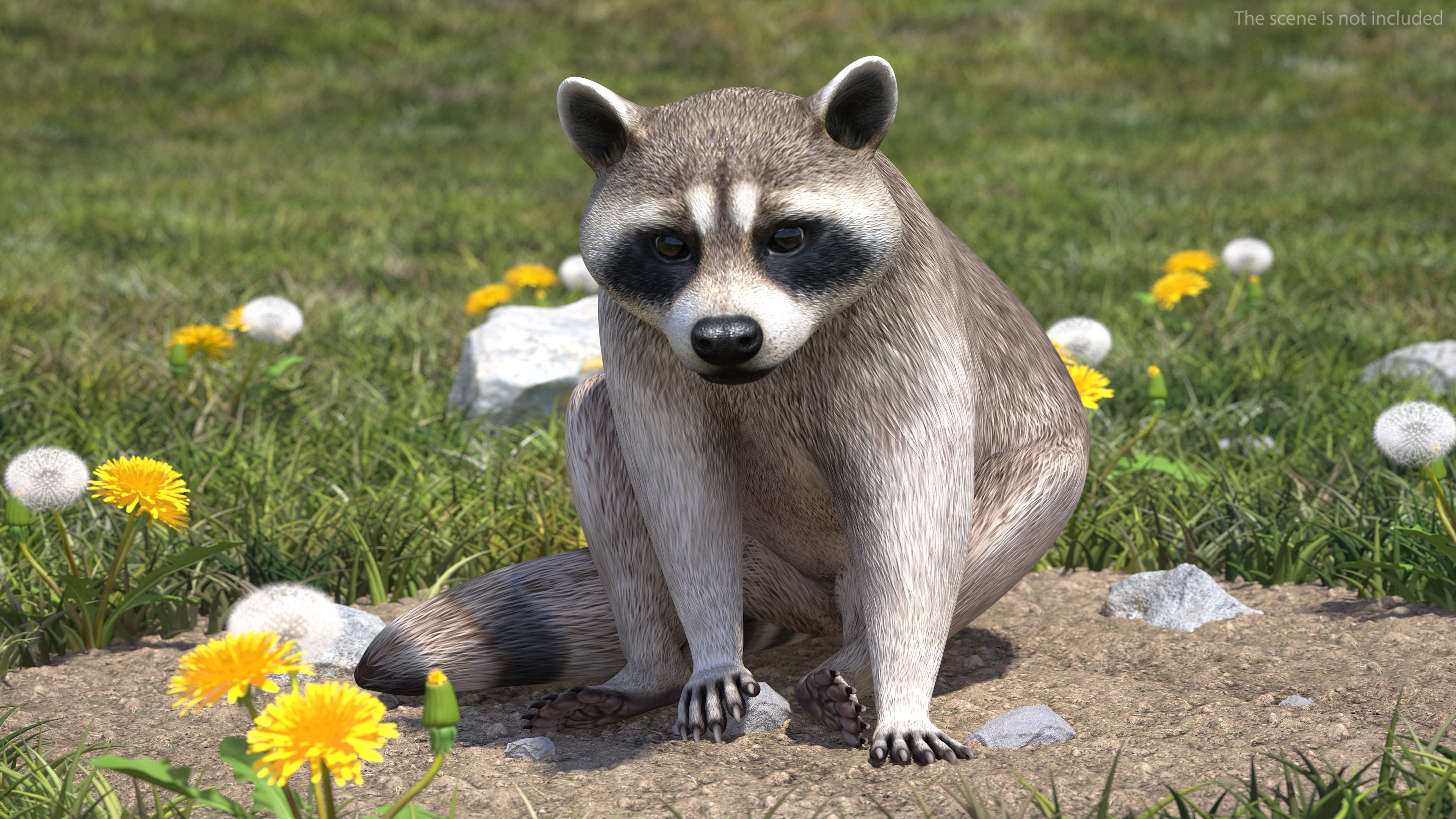 3D model Raccoon Sitting Pose