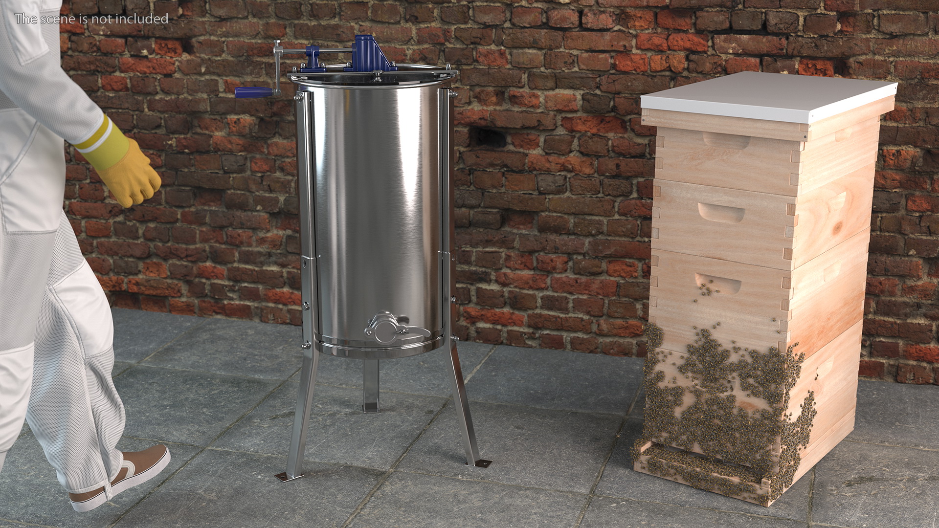 3D model Stainless Steel Manual Honey Extractor Rigged