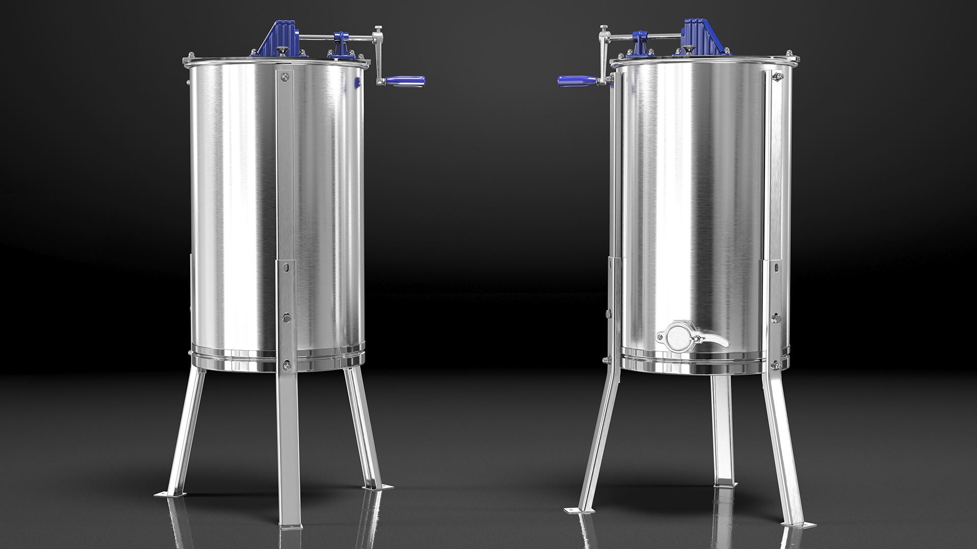 3D model Stainless Steel Manual Honey Extractor Rigged