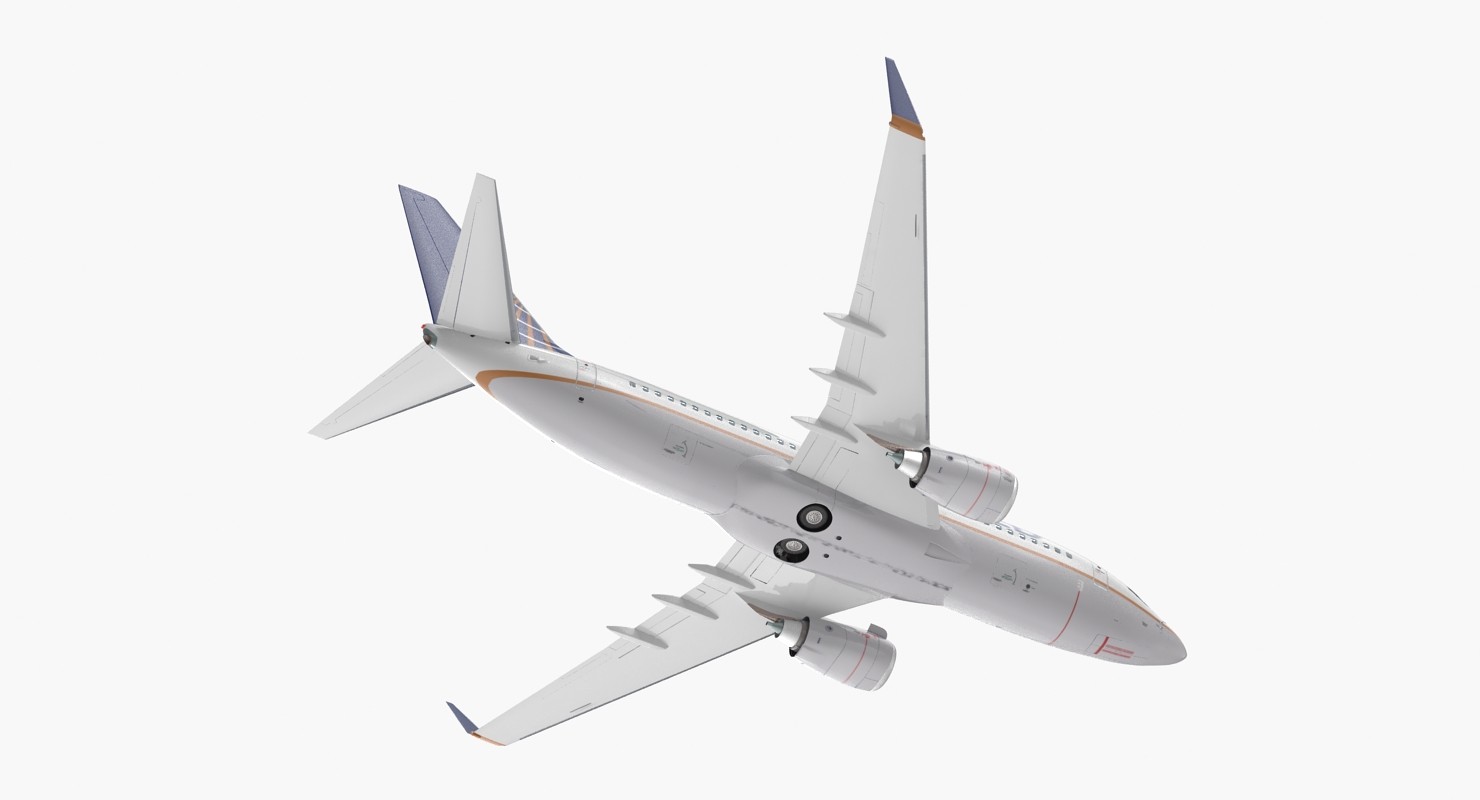 3D Boeing 737 700 with Interior United Airlines Rigged