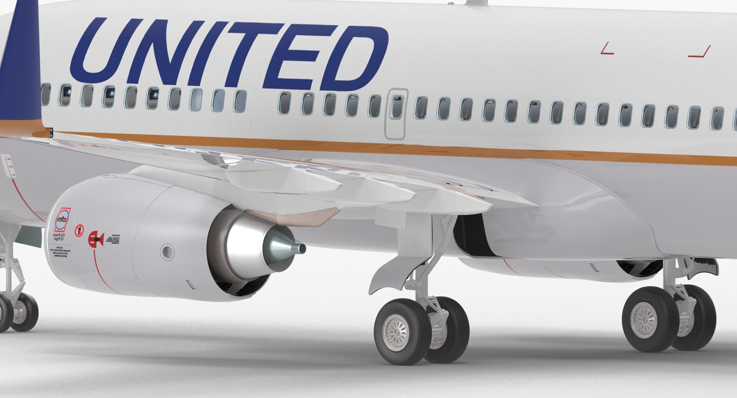 3D Boeing 737 700 with Interior United Airlines Rigged