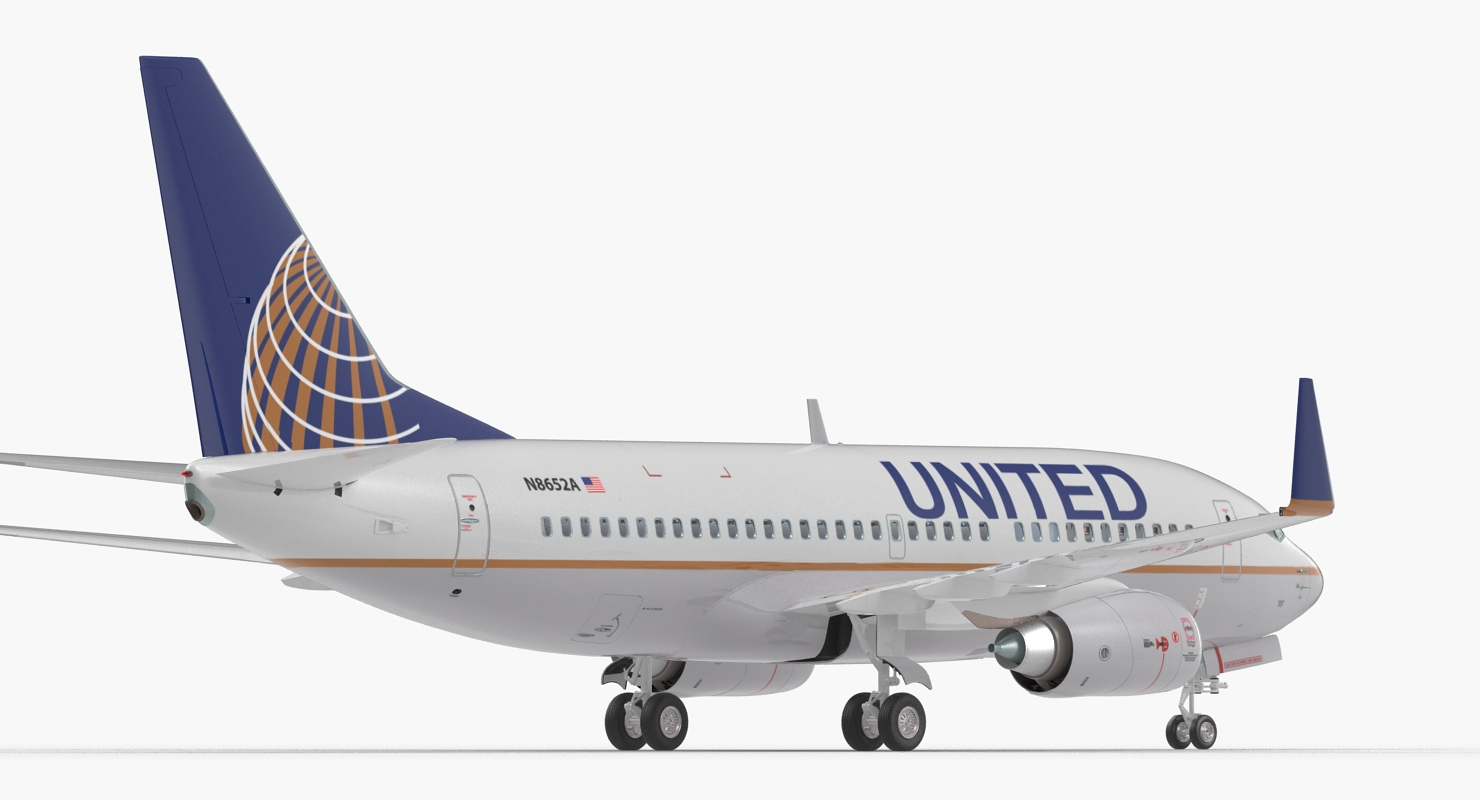 3D Boeing 737 700 with Interior United Airlines Rigged