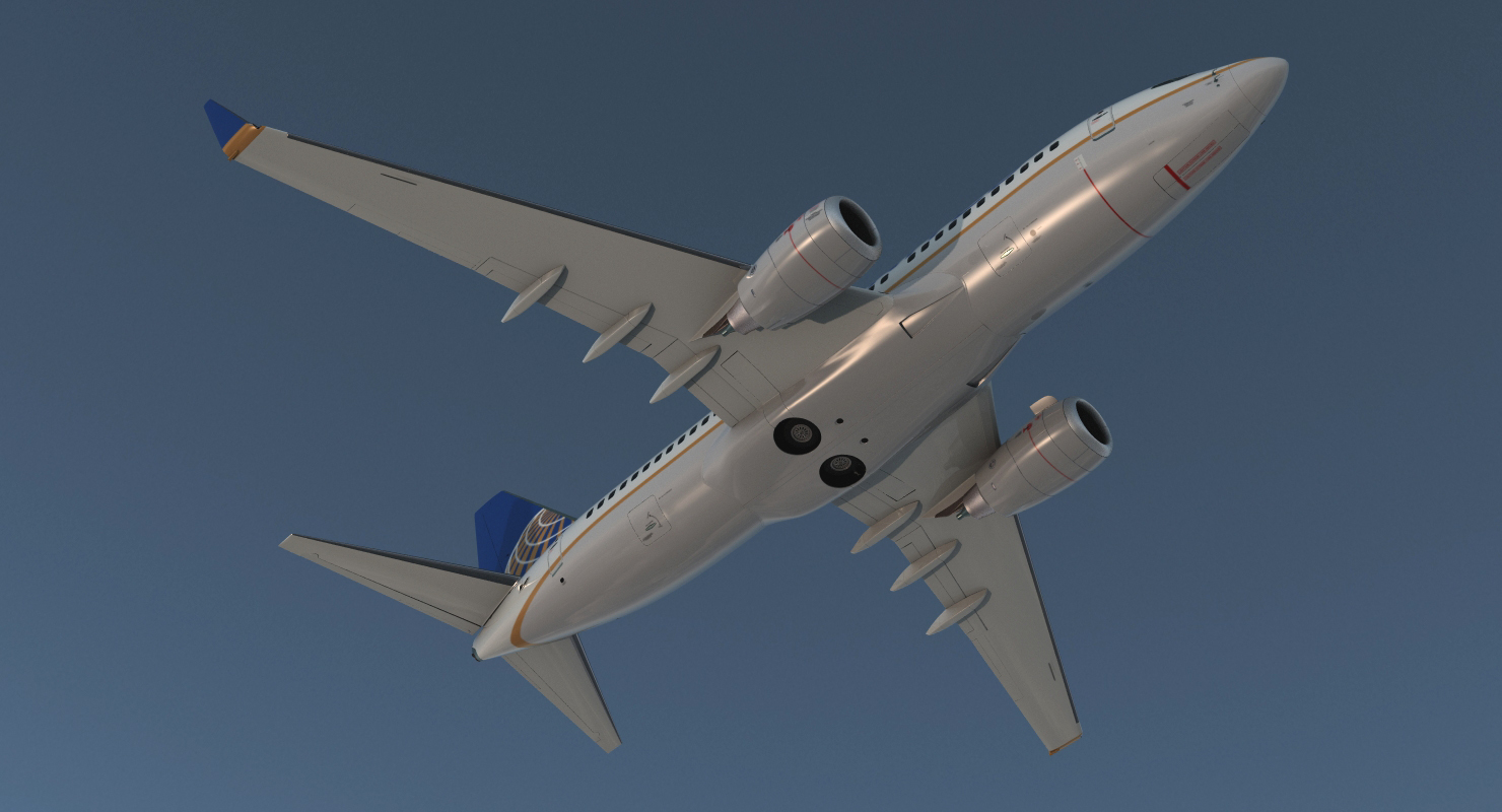 3D Boeing 737 700 with Interior United Airlines Rigged