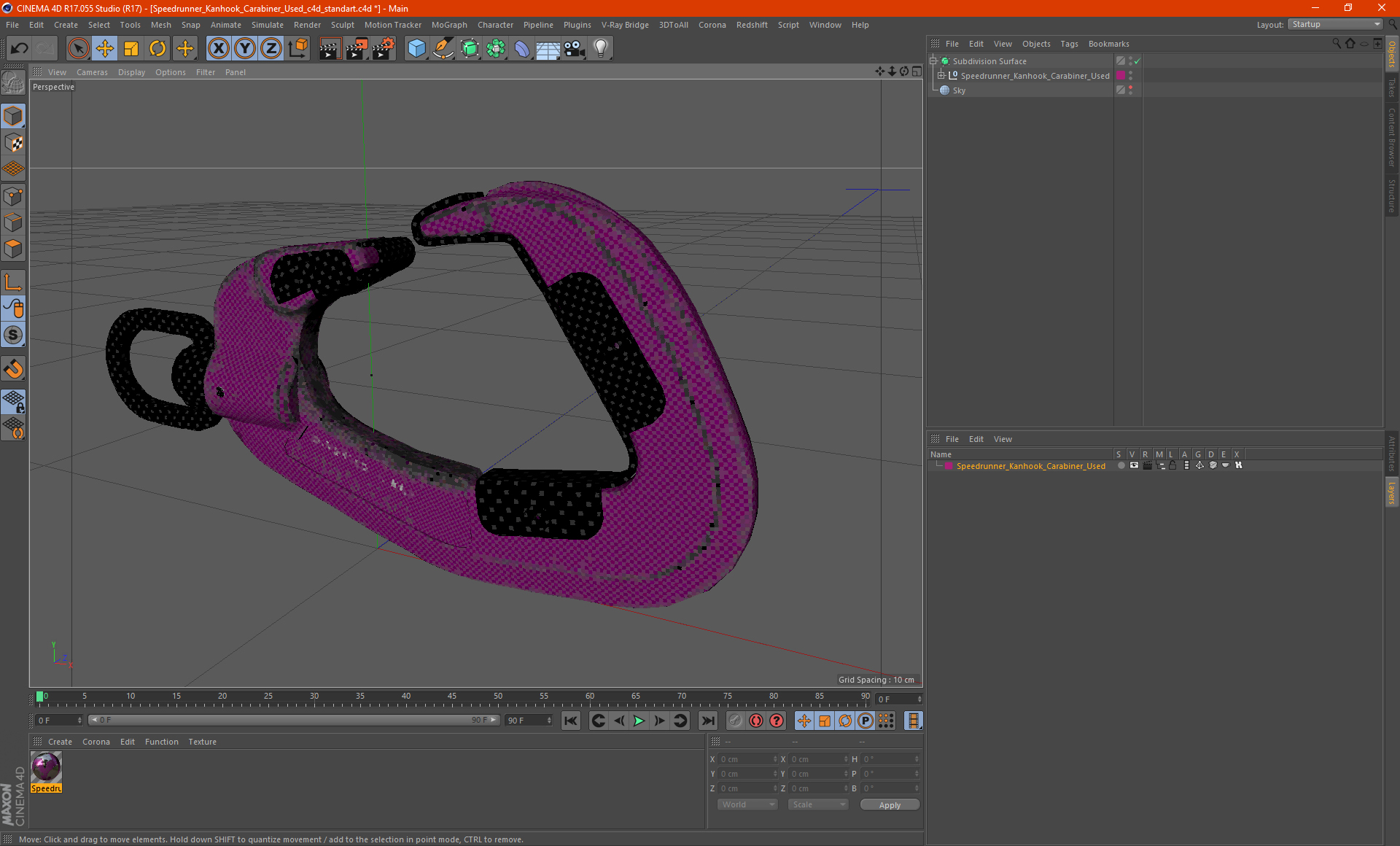 Speedrunner Kanhook Carabiner Used 3D model