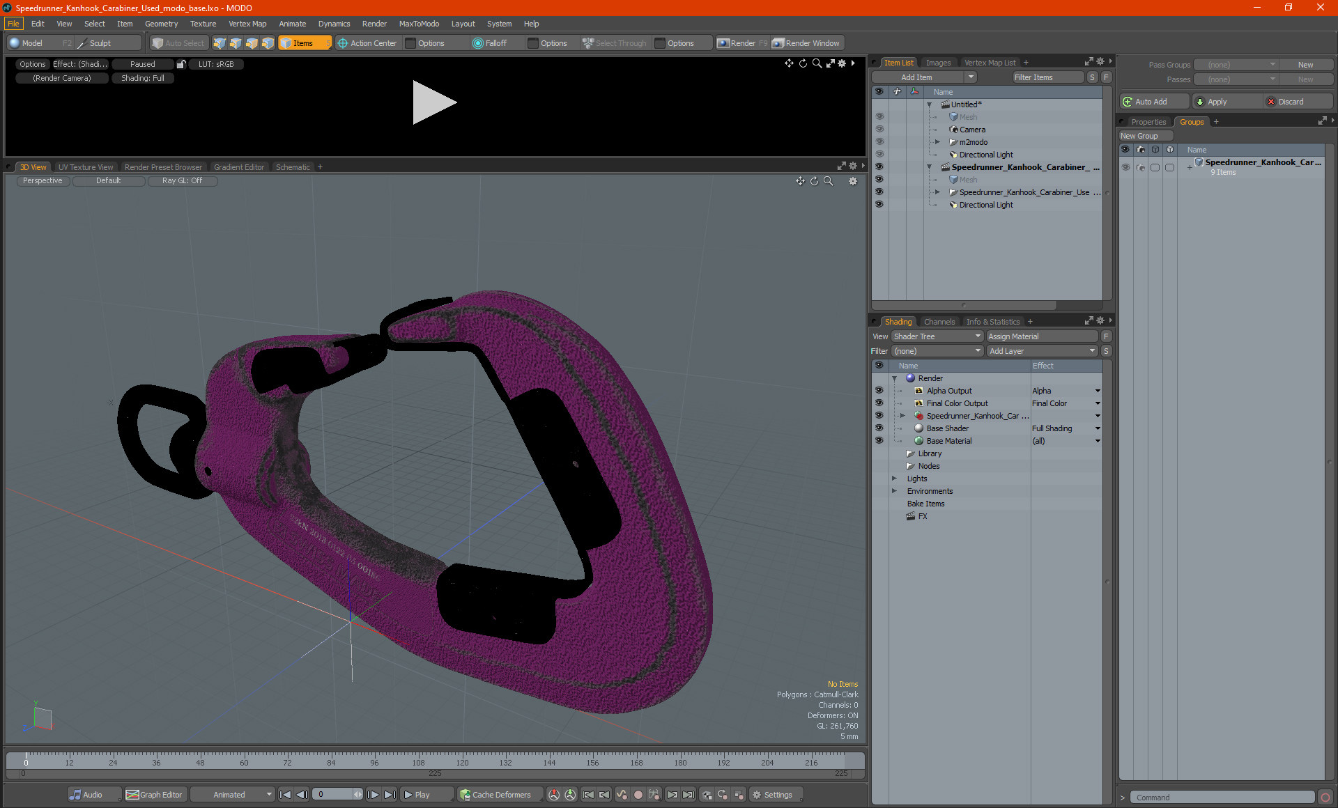 Speedrunner Kanhook Carabiner Used 3D model