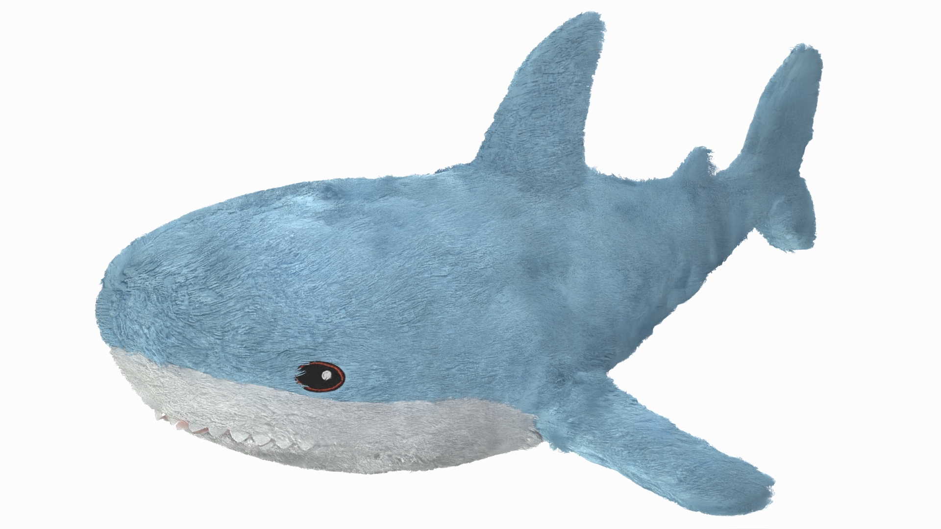 3D Boy with Big Soft Toy Shark from IKEA Fur