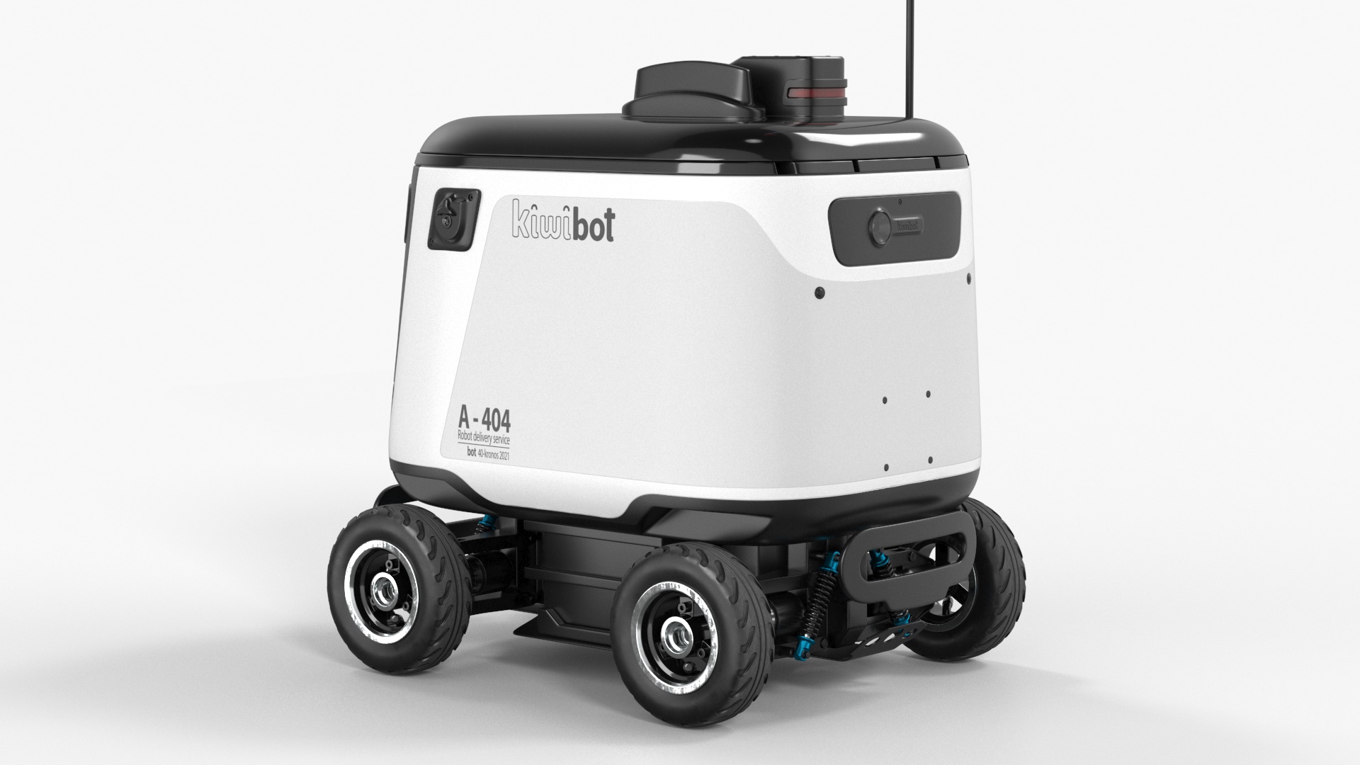 3D model Powered Off Delivery Robot Kiwibot White