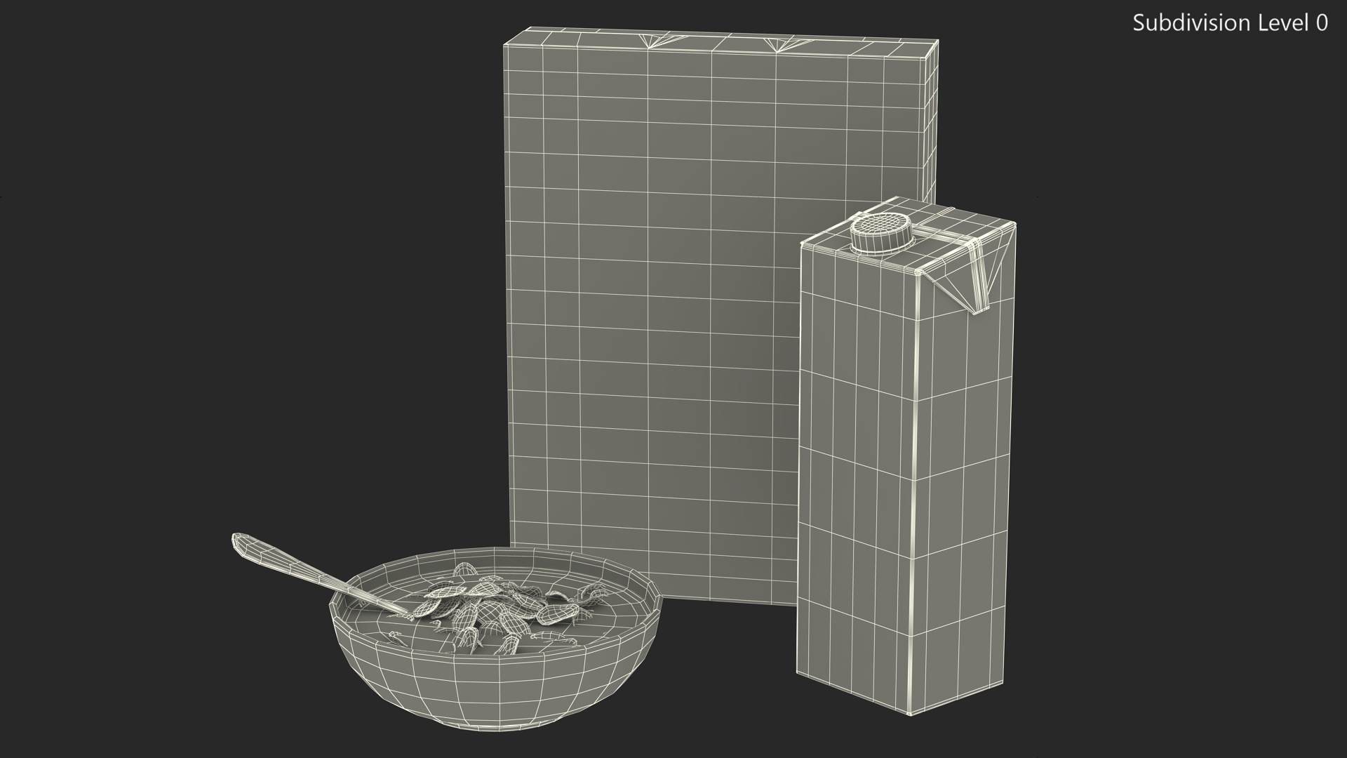 Breakfast with Milk and Cornflakes 3D model