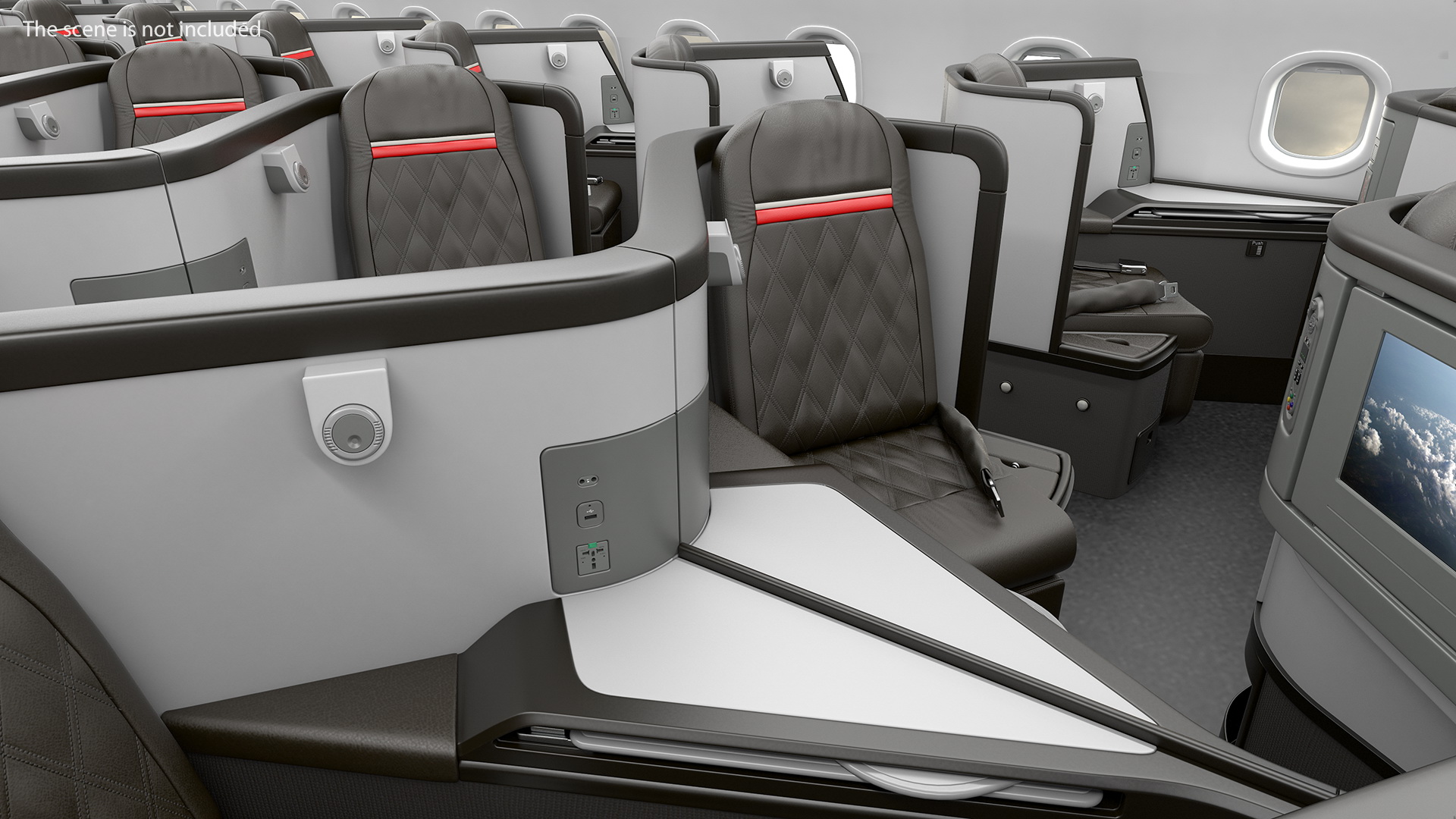 3D Airplane Business Class Seats Set model