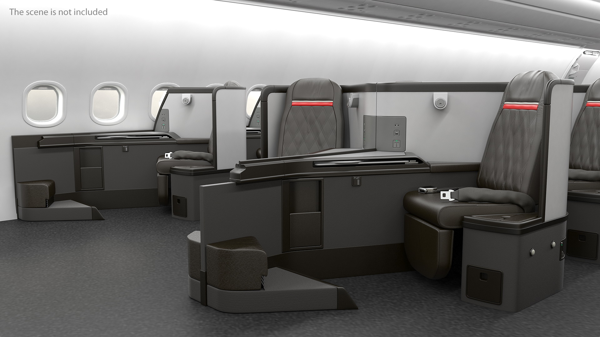 3D Airplane Business Class Seats Set model