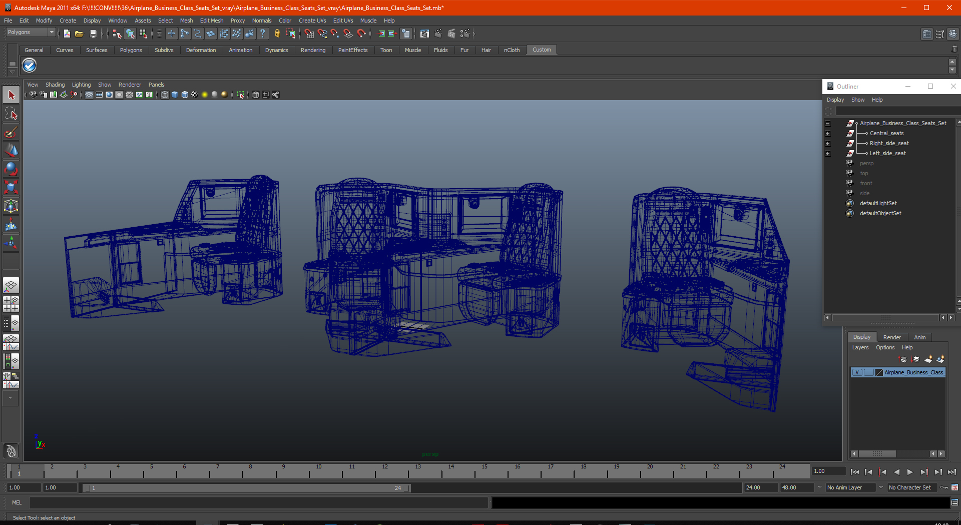 3D Airplane Business Class Seats Set model