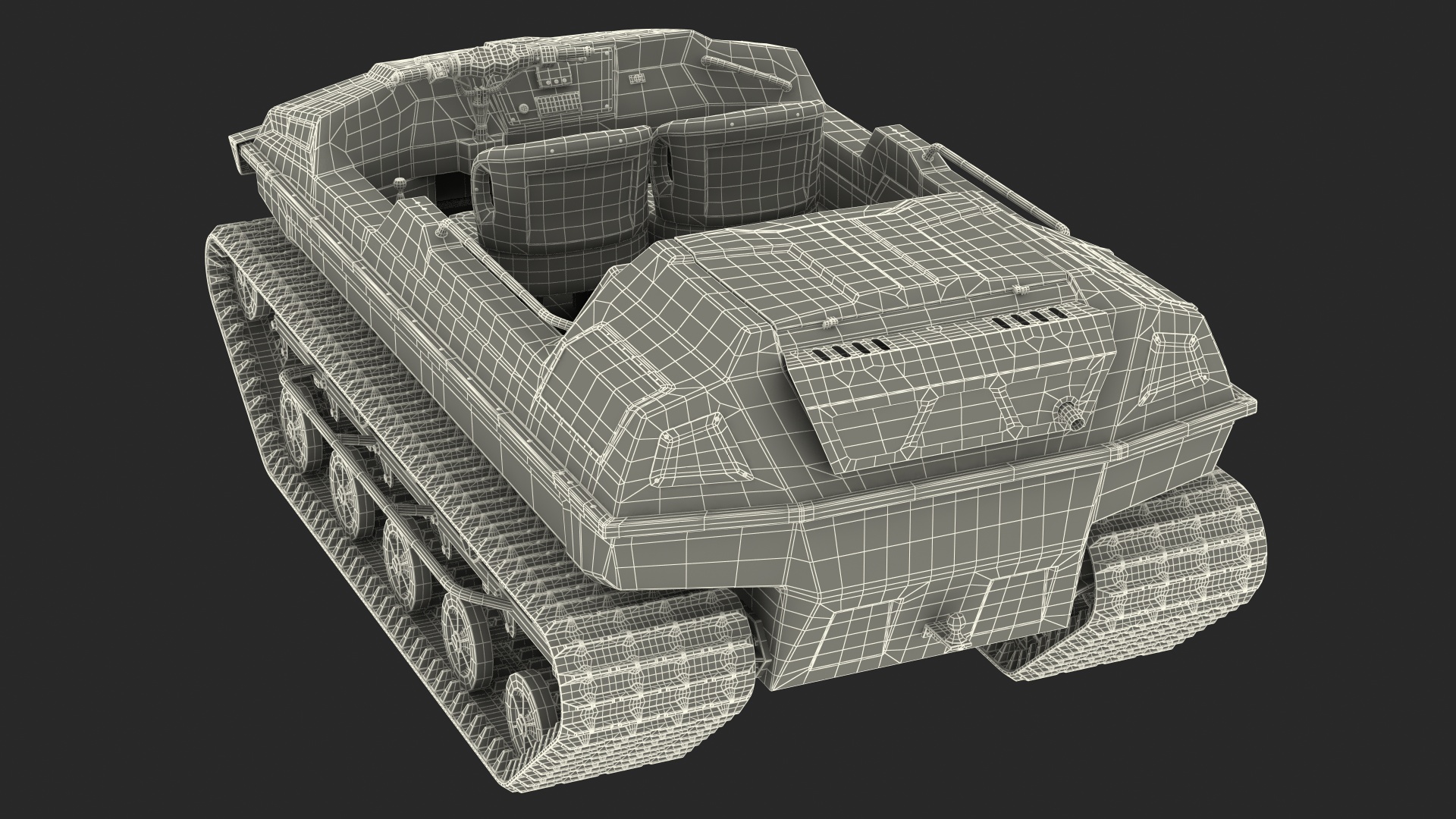 3D Track Vehicle No Roof Rigged model