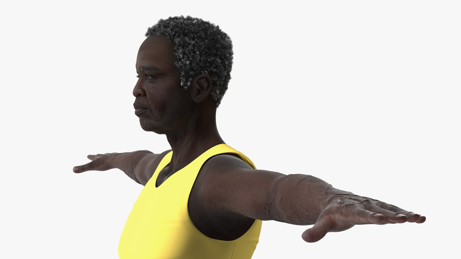 Afro American Grandpa Wearing Pajamas Rigged 3D model