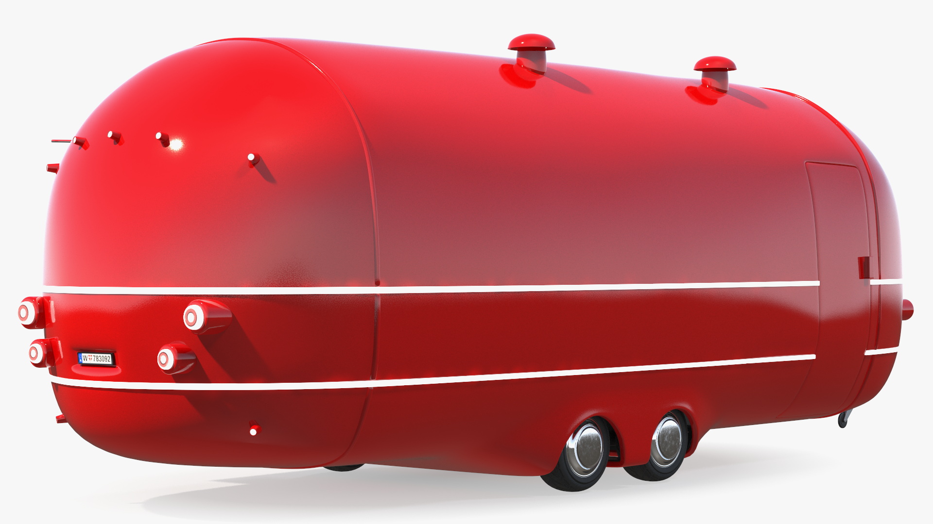 3D Street Food Truck Red Rigged model