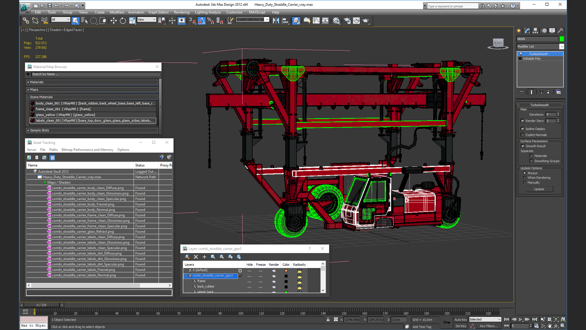 Heavy Duty Straddle Carrier 3D