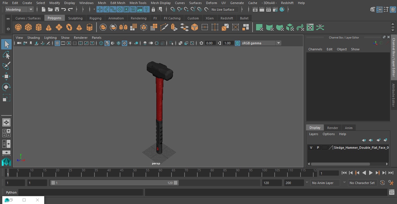 3D model Sledge Hammer Double Flat Face