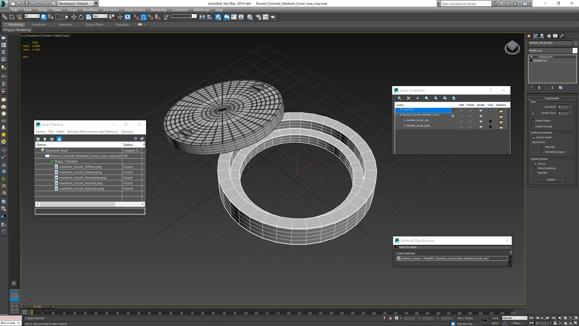 3D Round Concrete Manhole Cover model