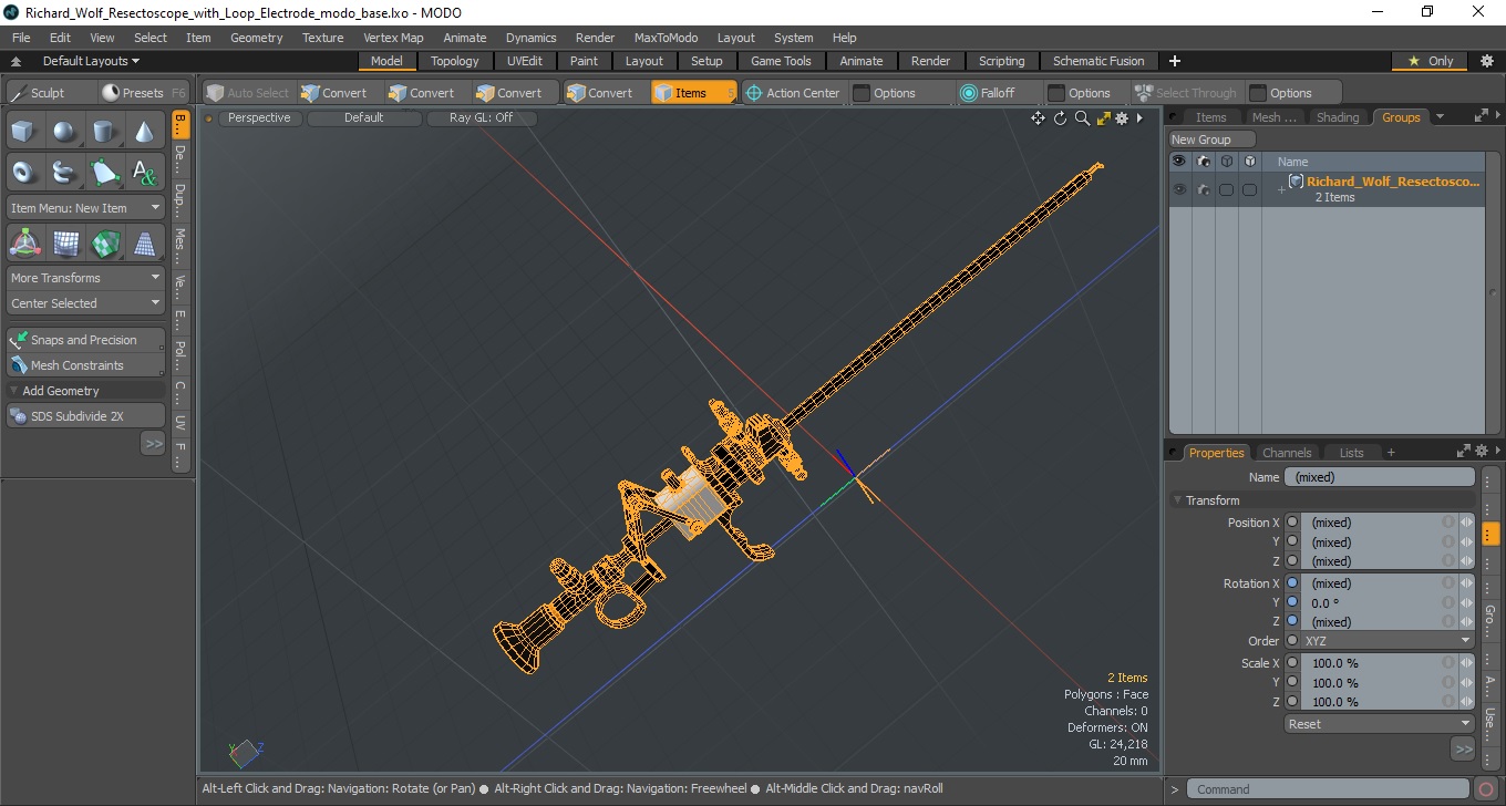 3D model Richard Wolf Resectoscope with Loop Electrode