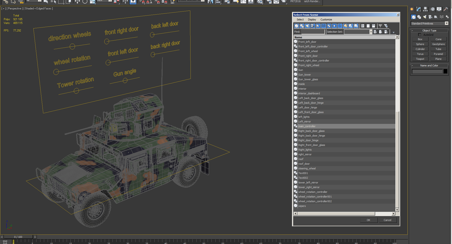 3D model Humvee M1151 Enhanced Armament Carrier Rigged Camo