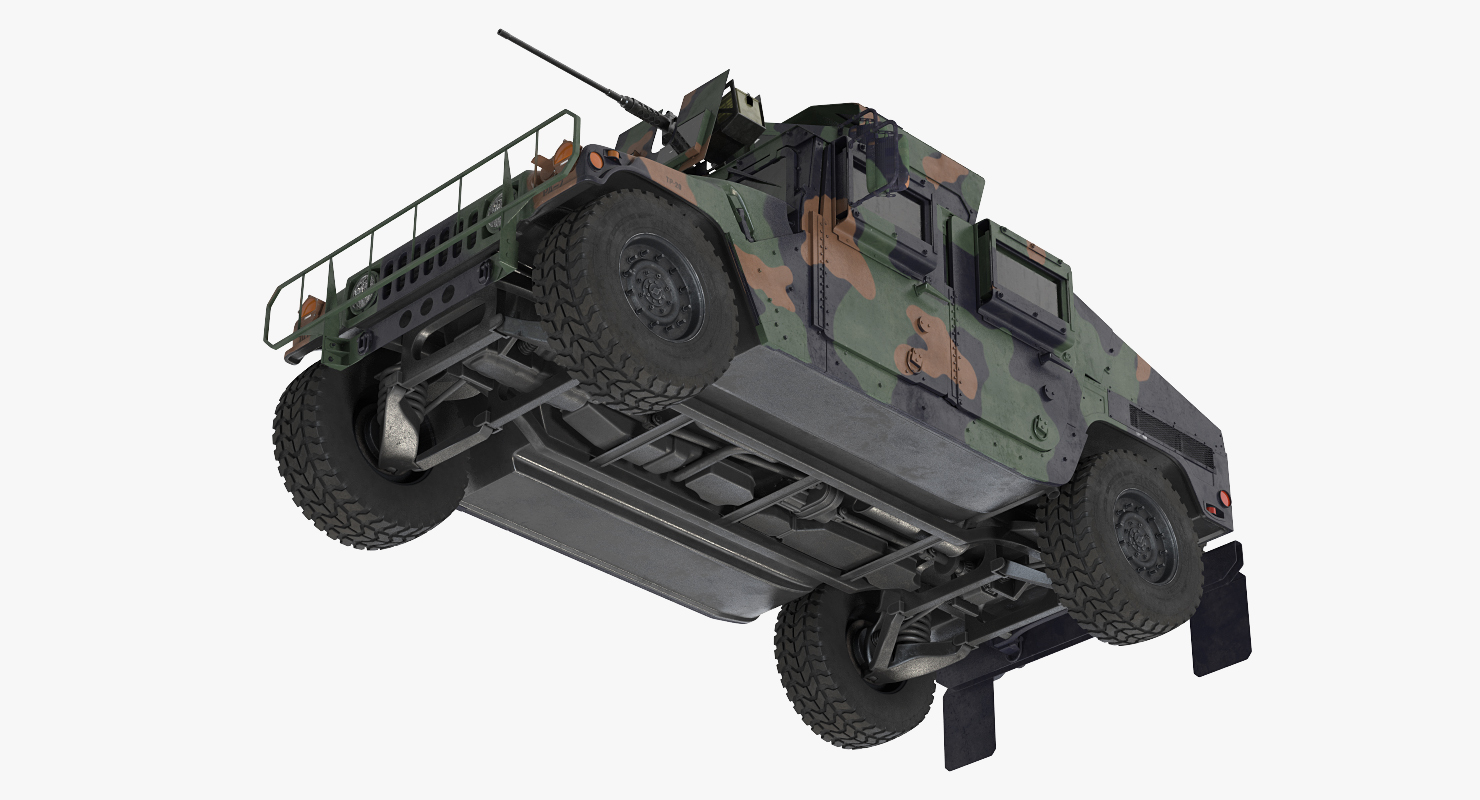 3D model Humvee M1151 Enhanced Armament Carrier Rigged Camo