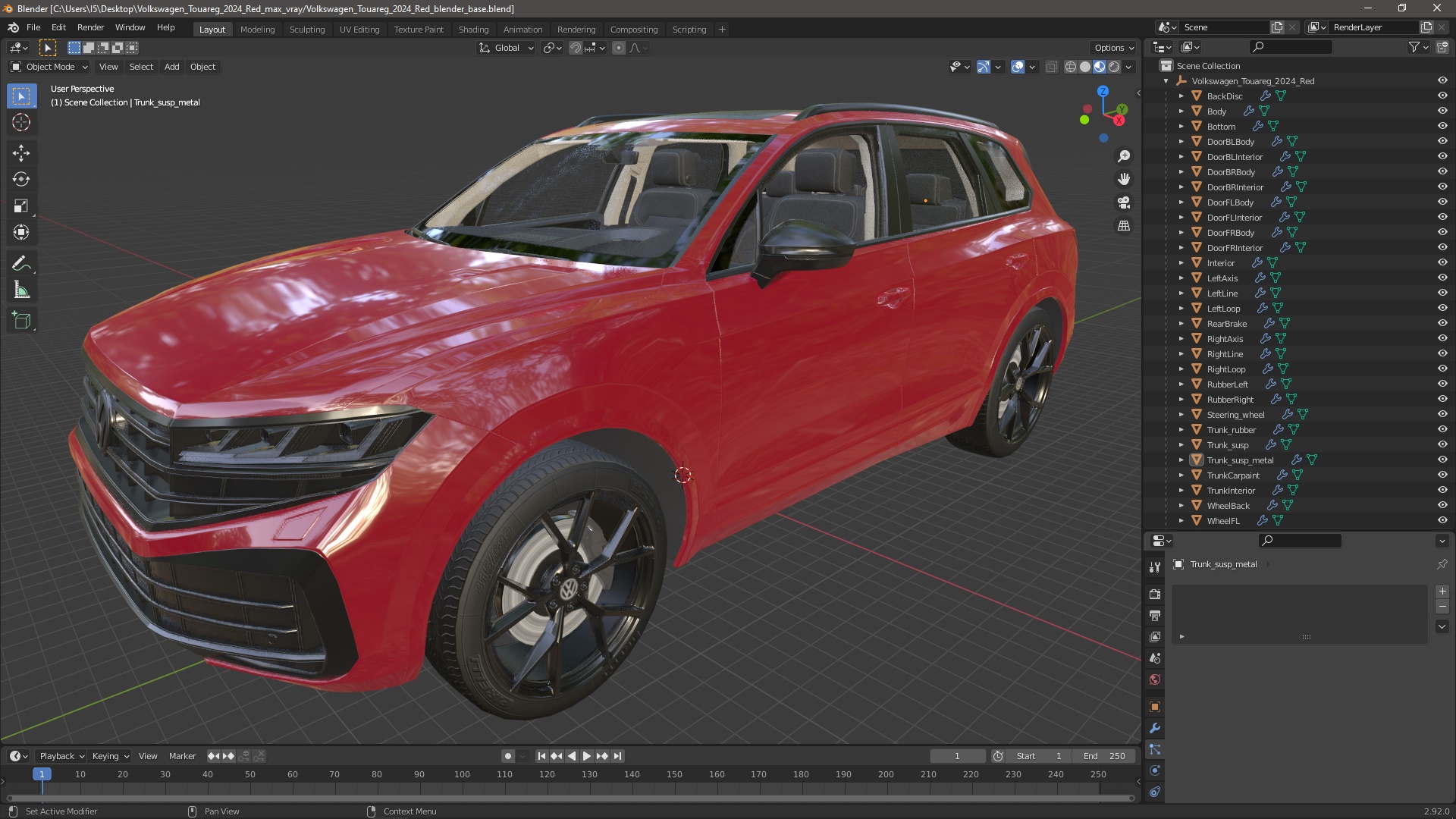 Volkswagen Touareg 2024 Red 3D