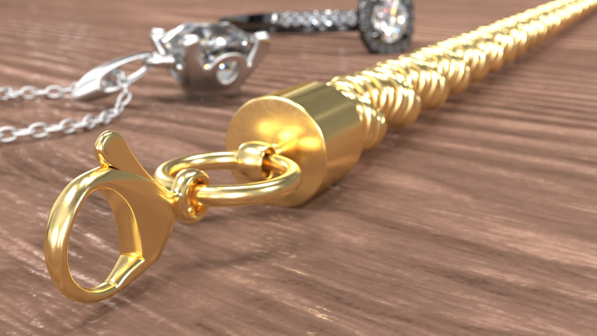 Golden Rope Chain 3D