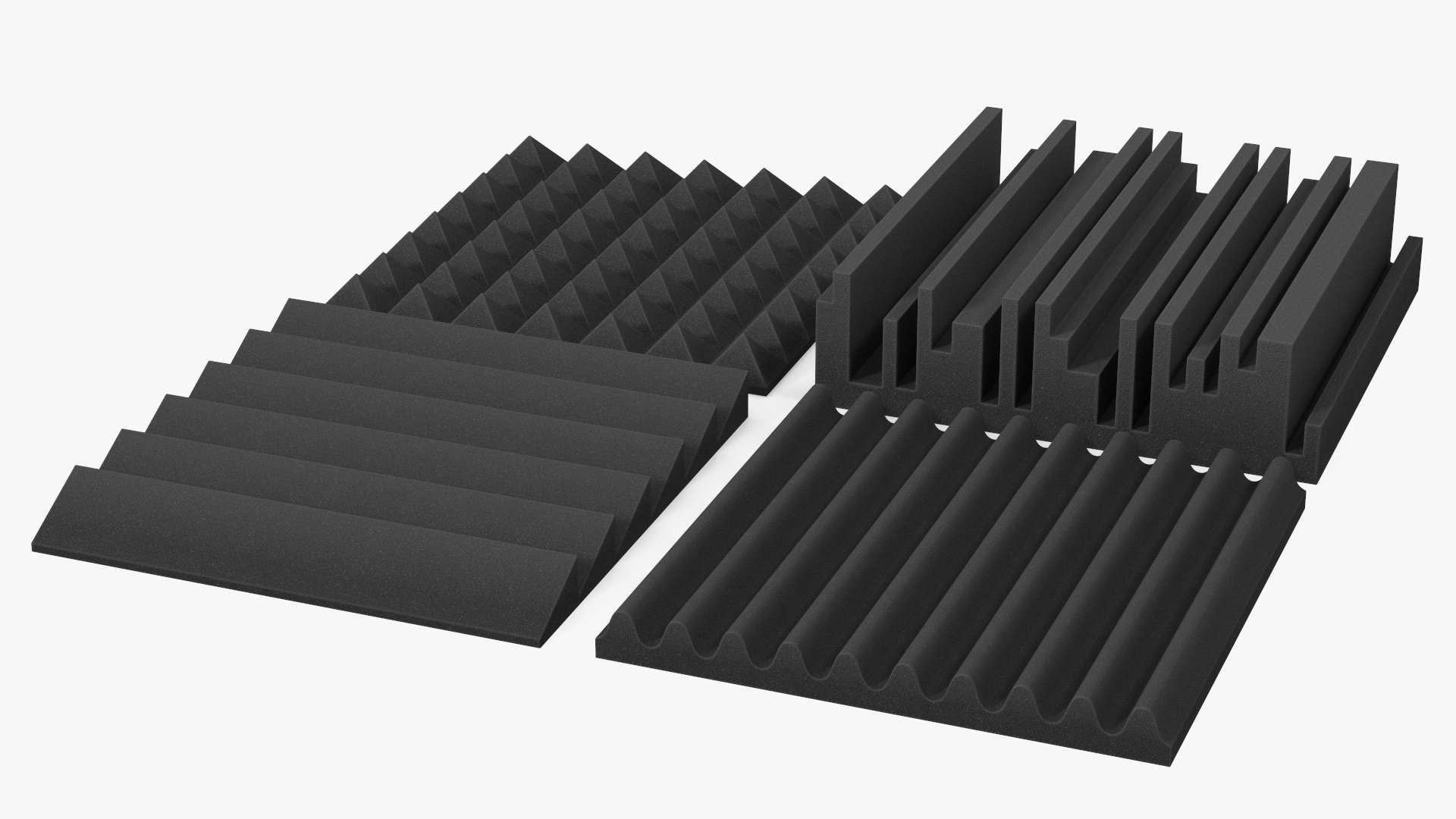 Sound Absorbers Gray Set 3D model