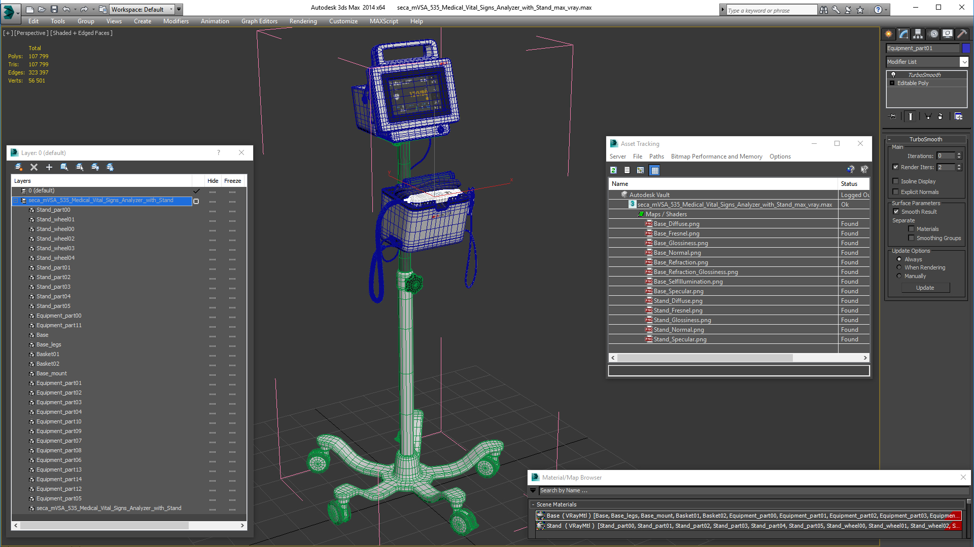 3D seca mVSA 535 Medical Vital Signs Analyzer with Stand model