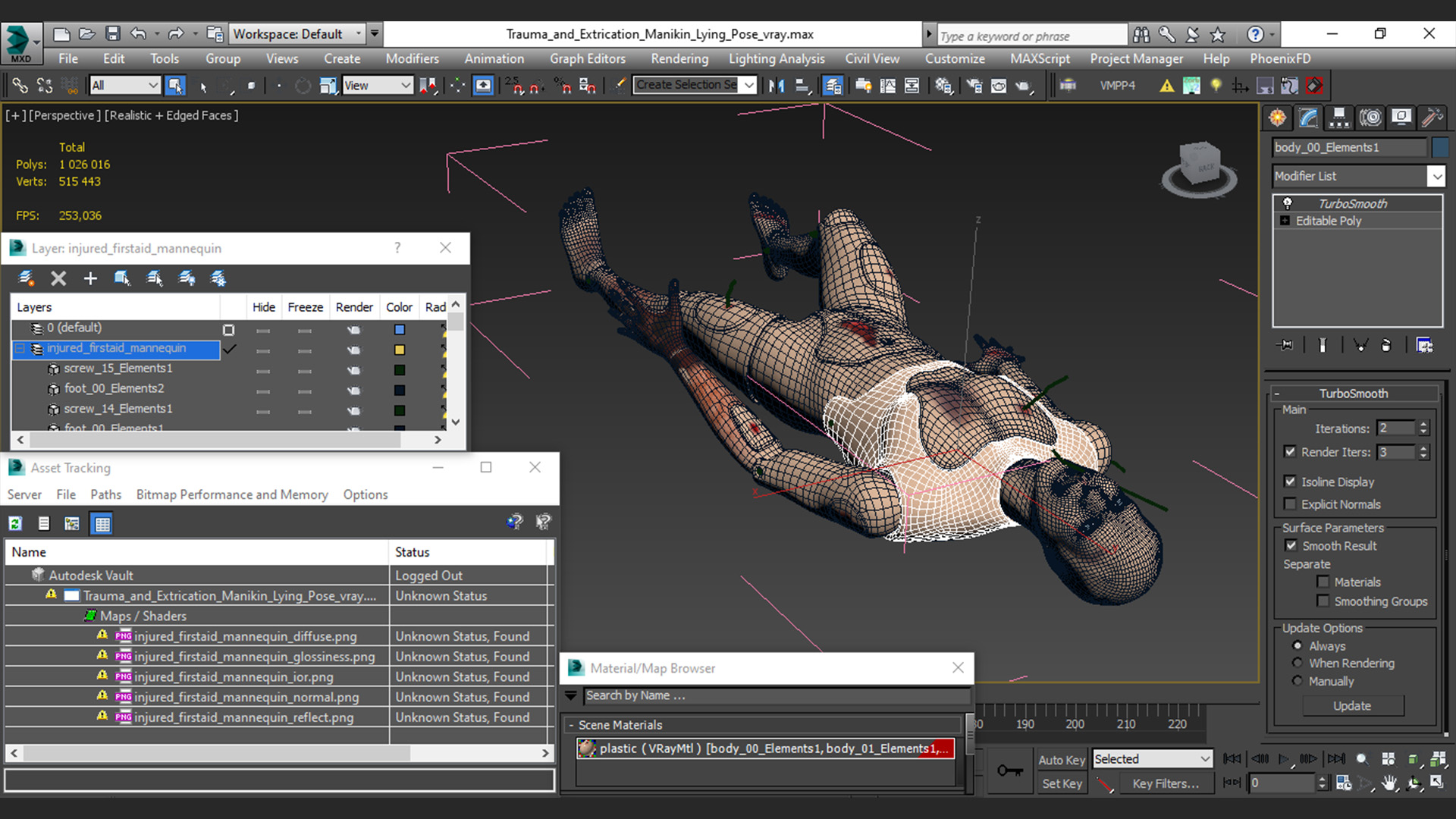 3D Trauma and Extrication Manikin Lying Pose