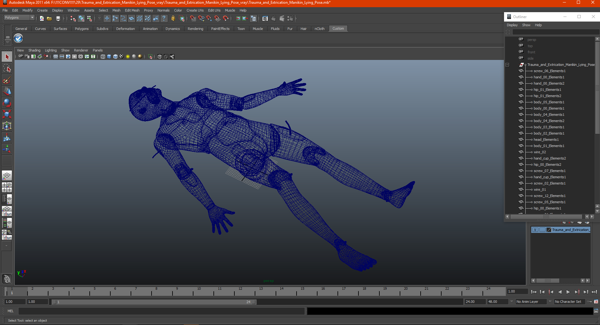 3D Trauma and Extrication Manikin Lying Pose