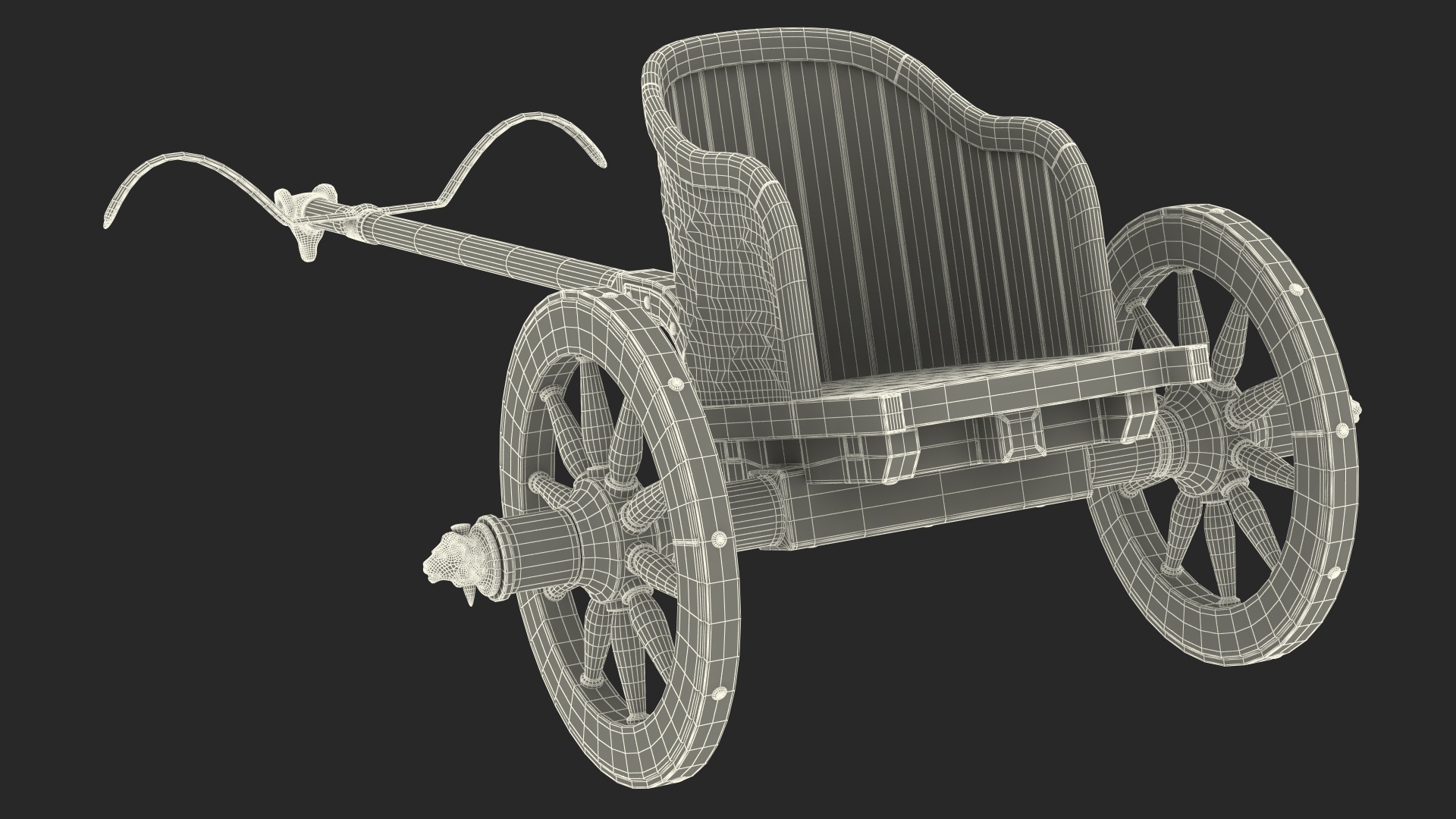 Roman Chariot with Horses Fur 3D model