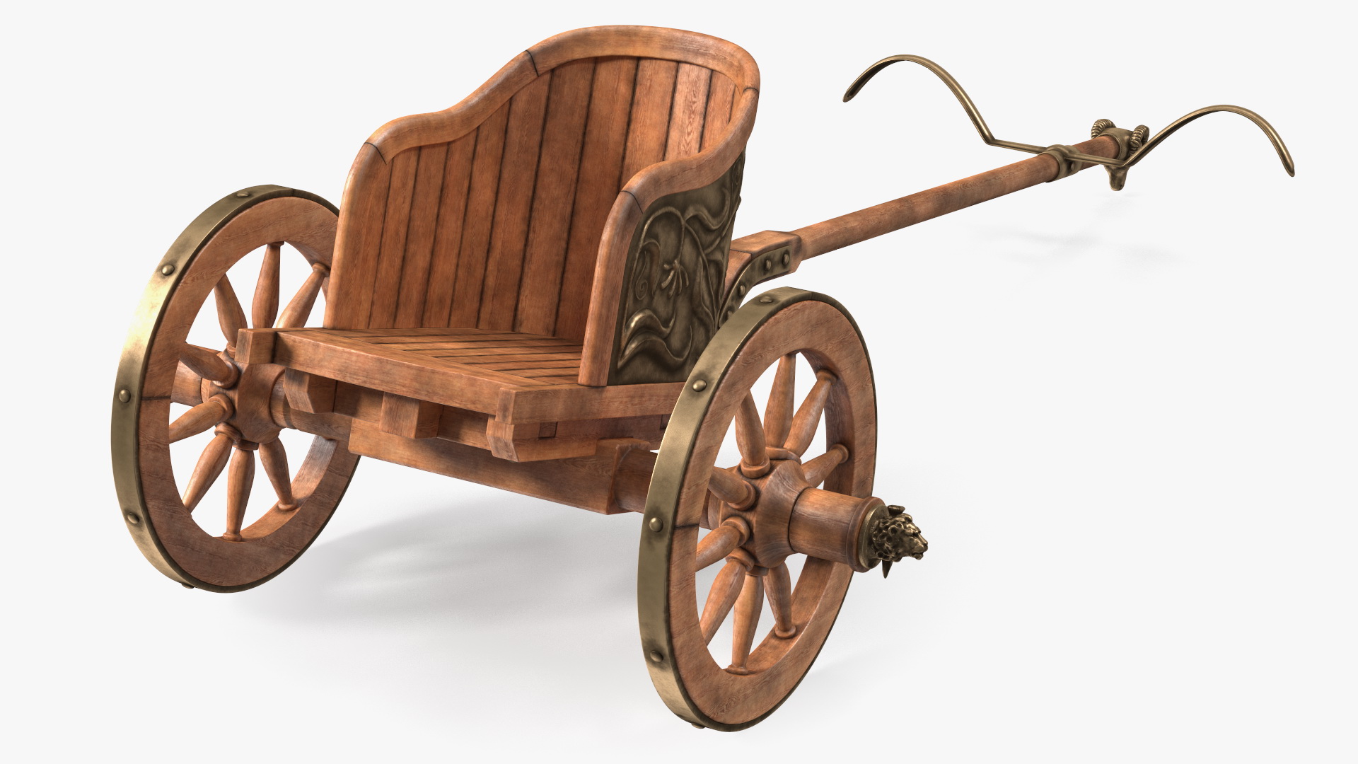 Roman Chariot with Horses Fur 3D model