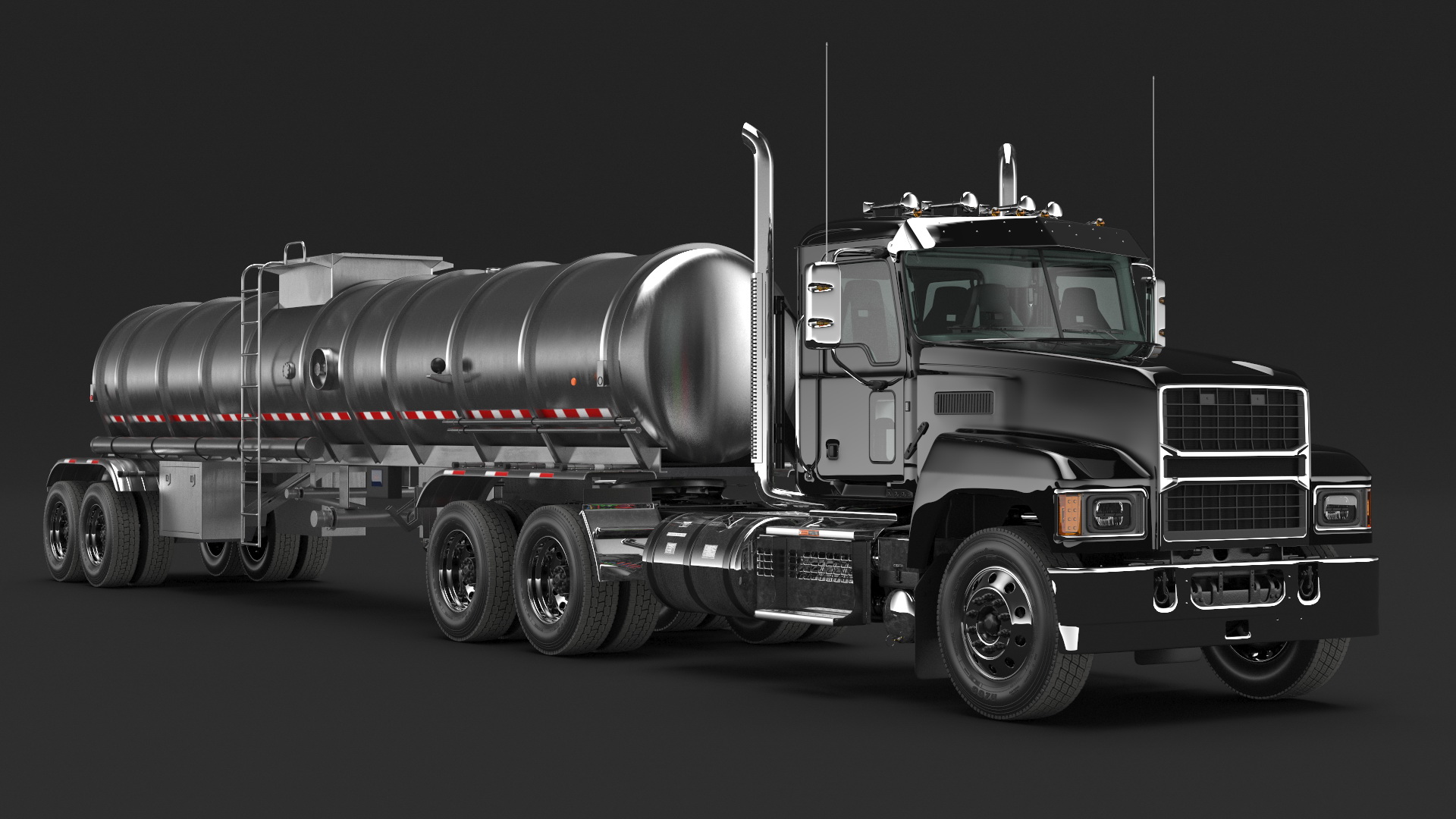 3D Medium Duty Truck and Tanker Trailer