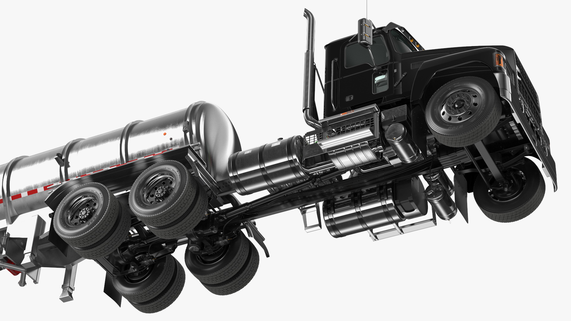 3D Medium Duty Truck and Tanker Trailer