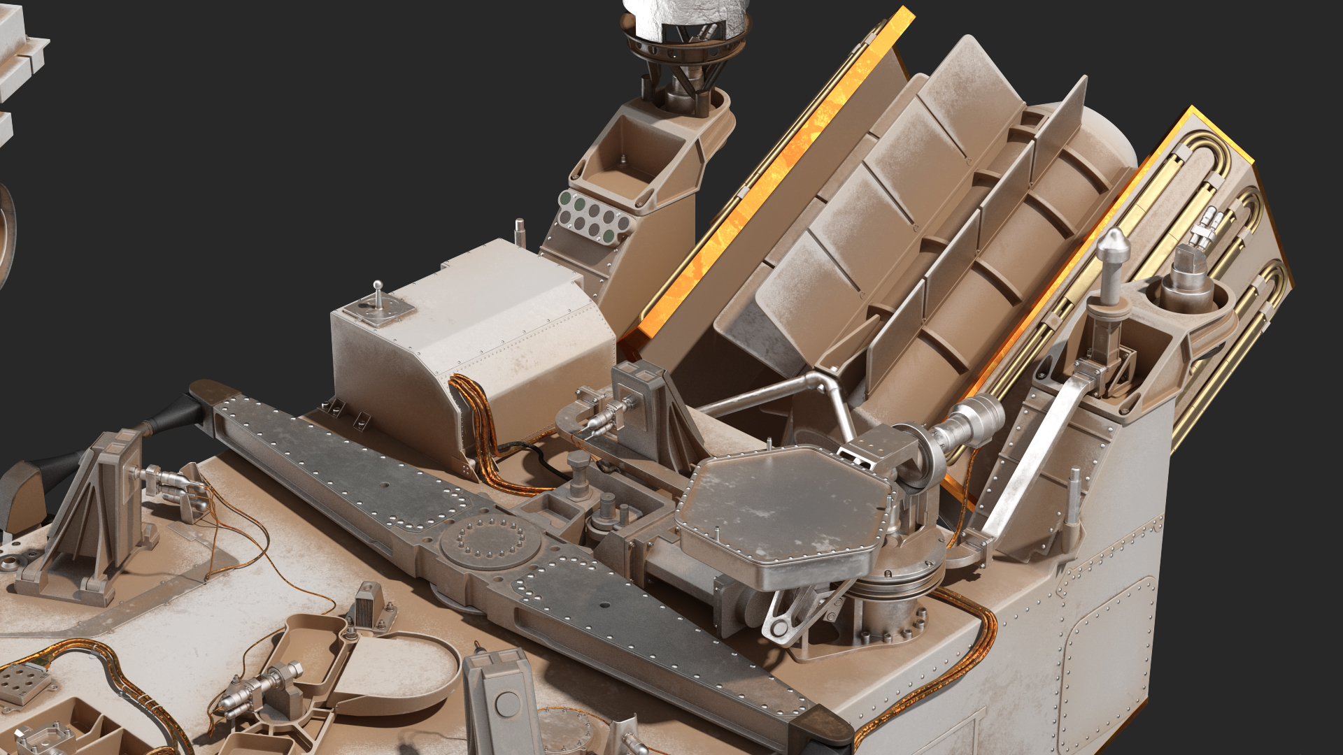 3D Curiosity Mars Rover Dusty