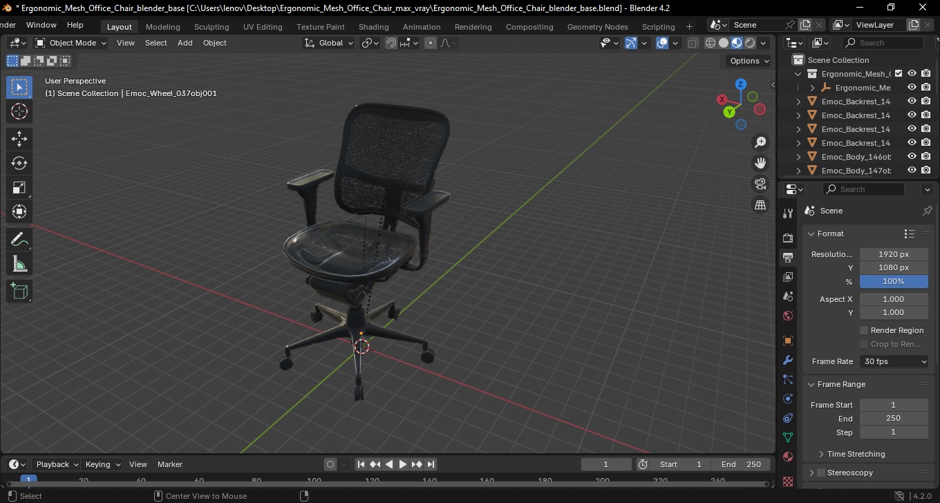 Ergonomic Mesh Office Chair 3D