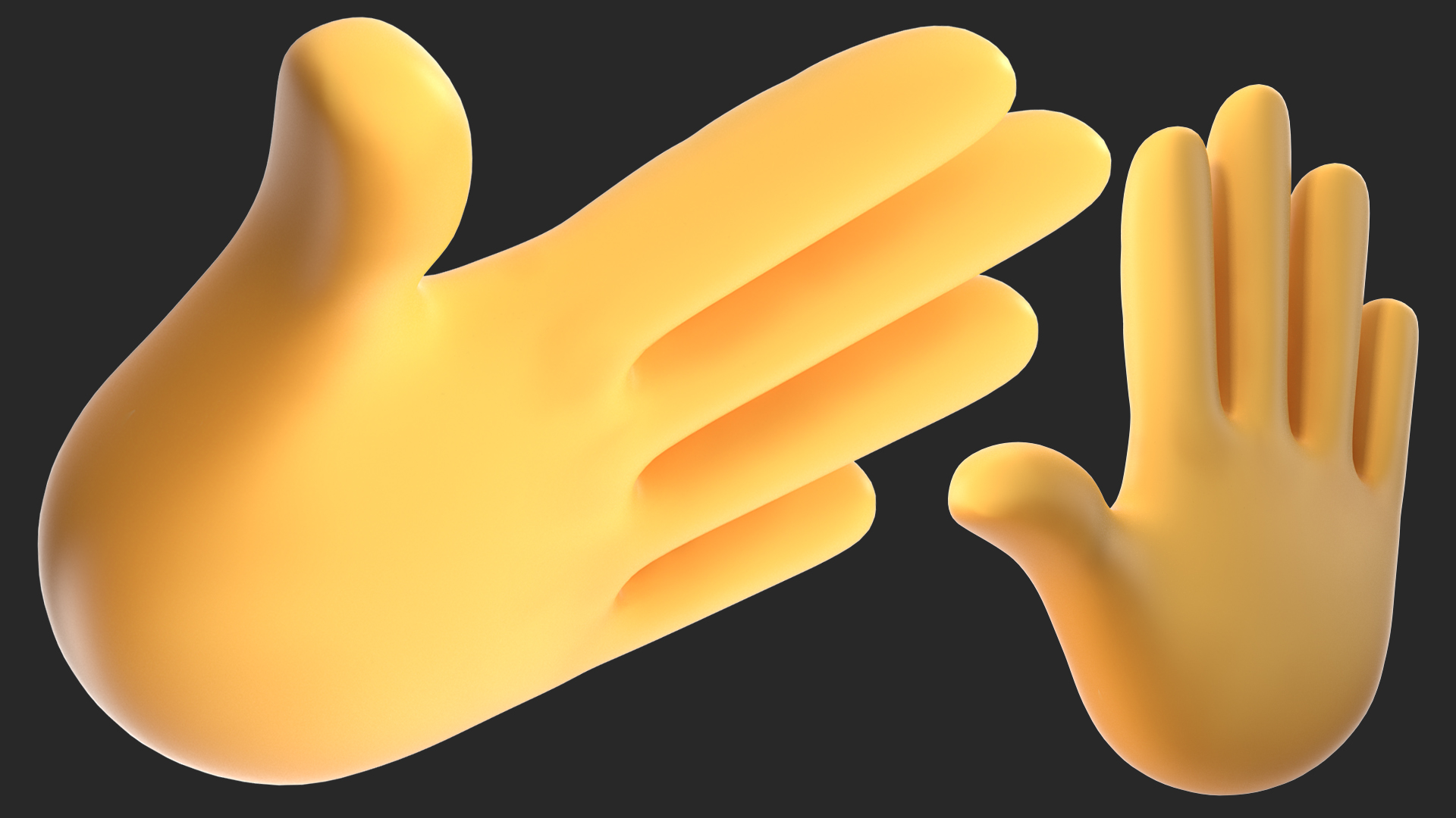 3D model Raised Back of Hand Emoji