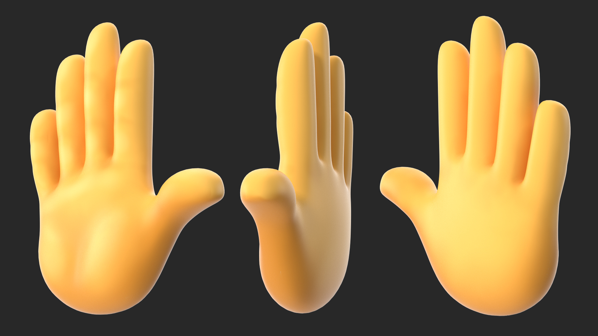 3D model Raised Back of Hand Emoji