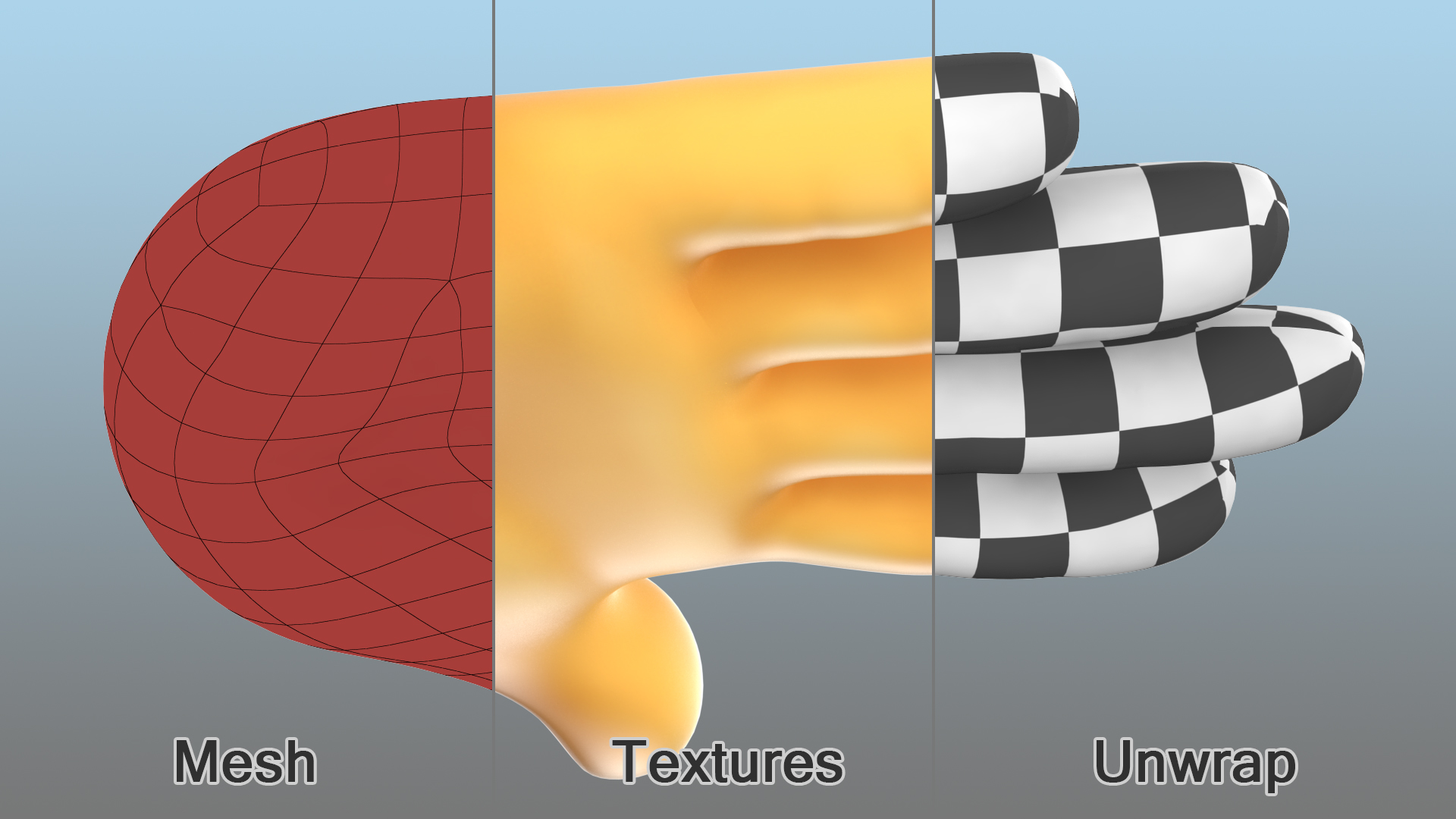 3D model Raised Back of Hand Emoji