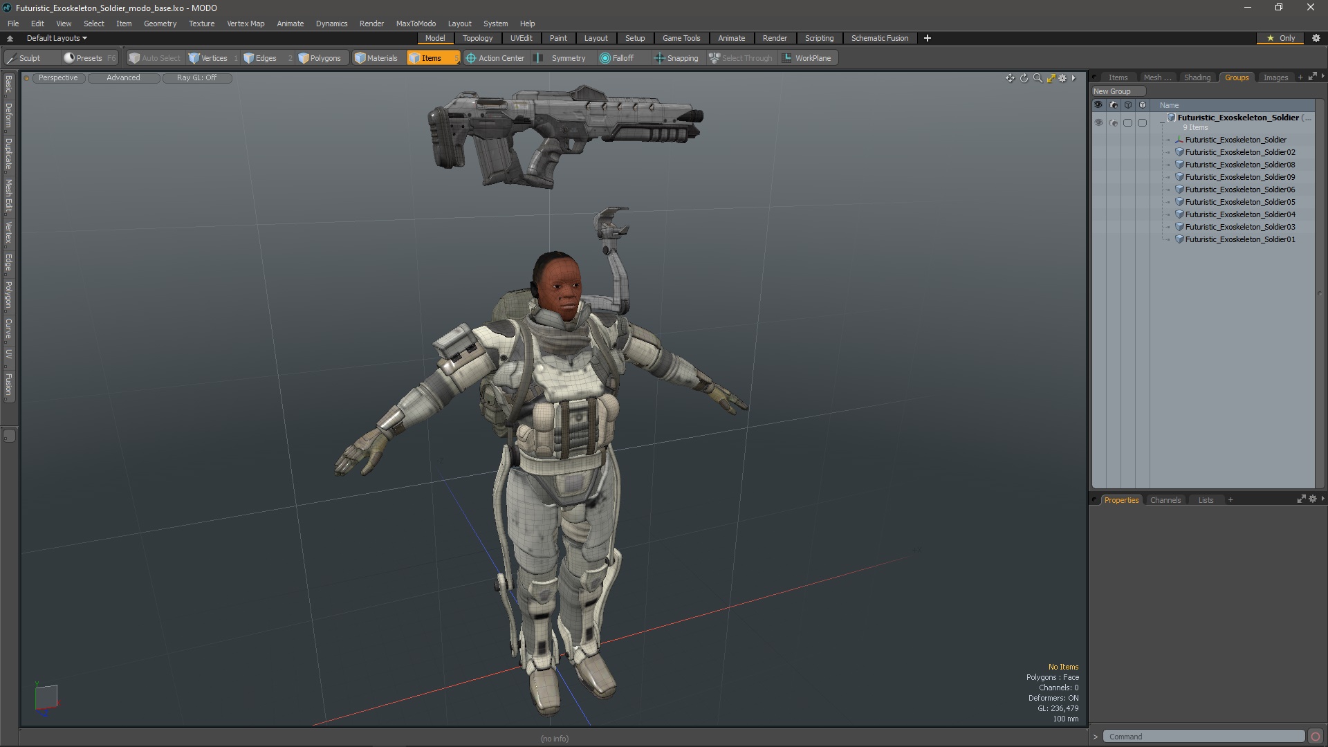 3D model Futuristic Exoskeleton Soldier