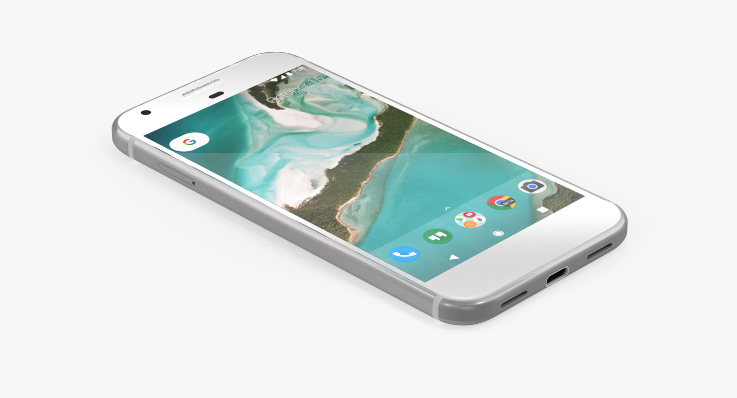 3D Google Pixel XL Phone Very Silver model