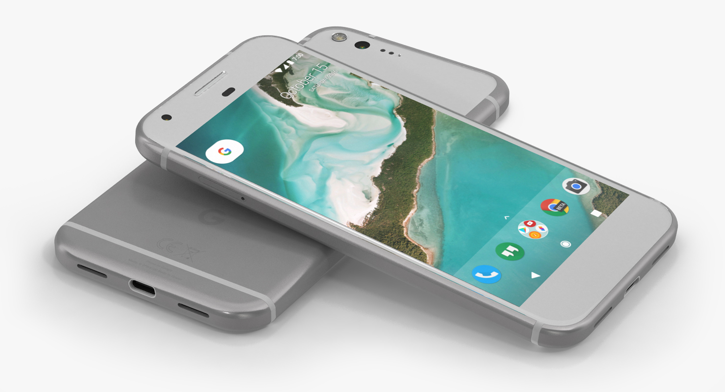 3D Google Pixel XL Phone Very Silver model